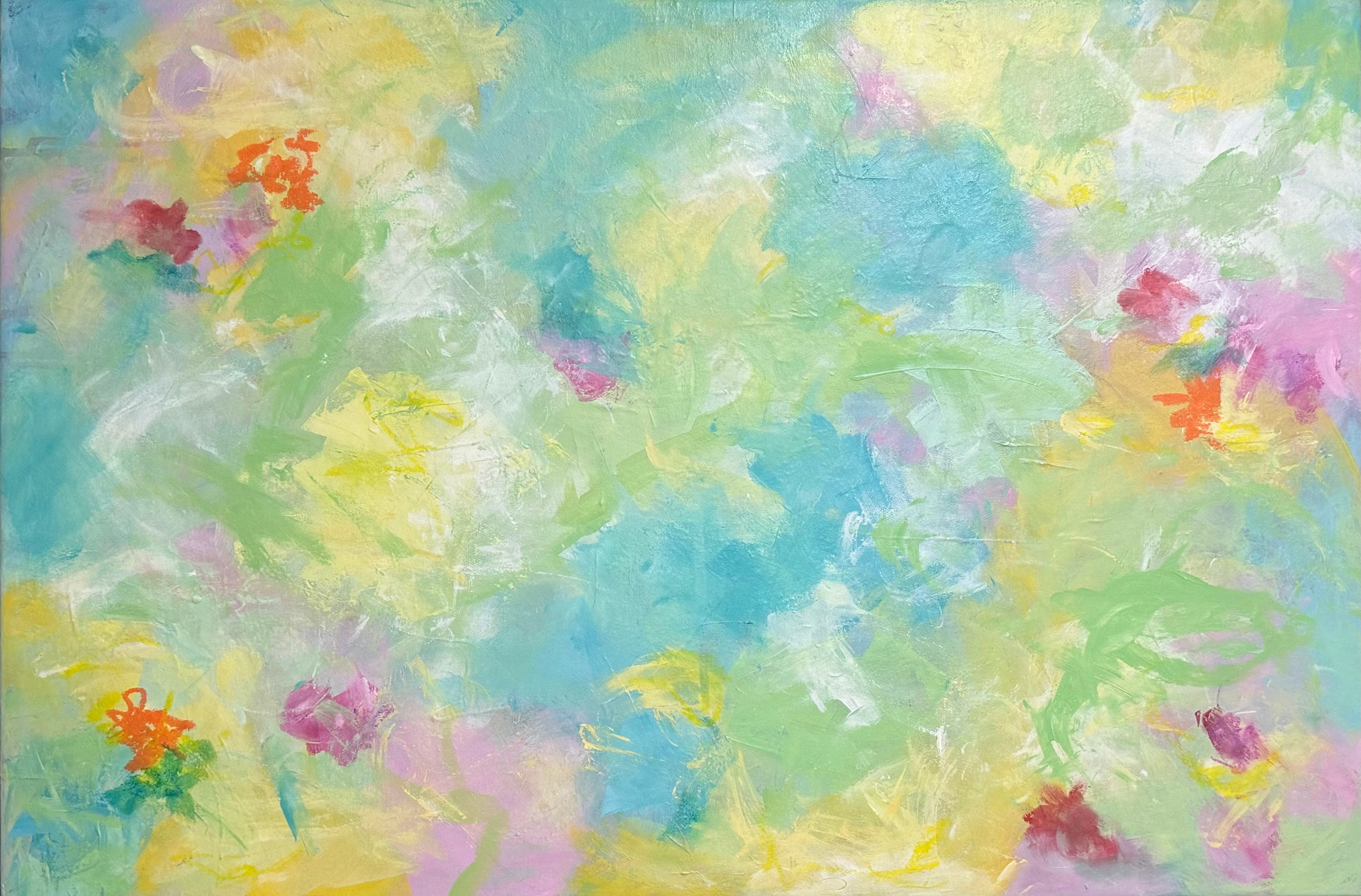 Acrylic 'FEELS LIKE SPRING' - Acrylic Multi-media on Gallery Wrapped canvas Ellen Kirwan