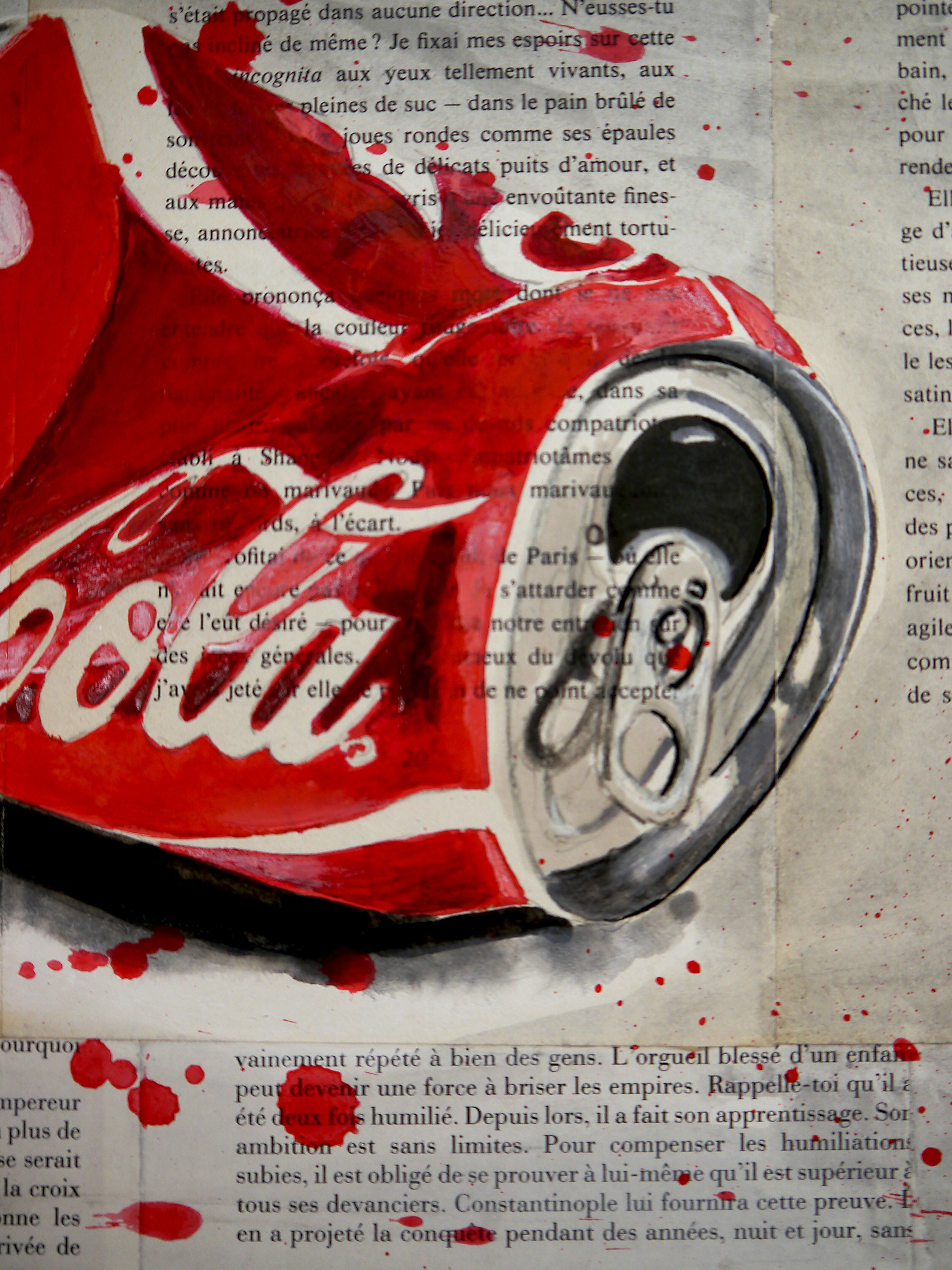 Acrylic Art Figurative Ink Oil Pop Art French School - Coke Starwars Oil painting Iconic Hyperrealism Bazévian Delacapucinière