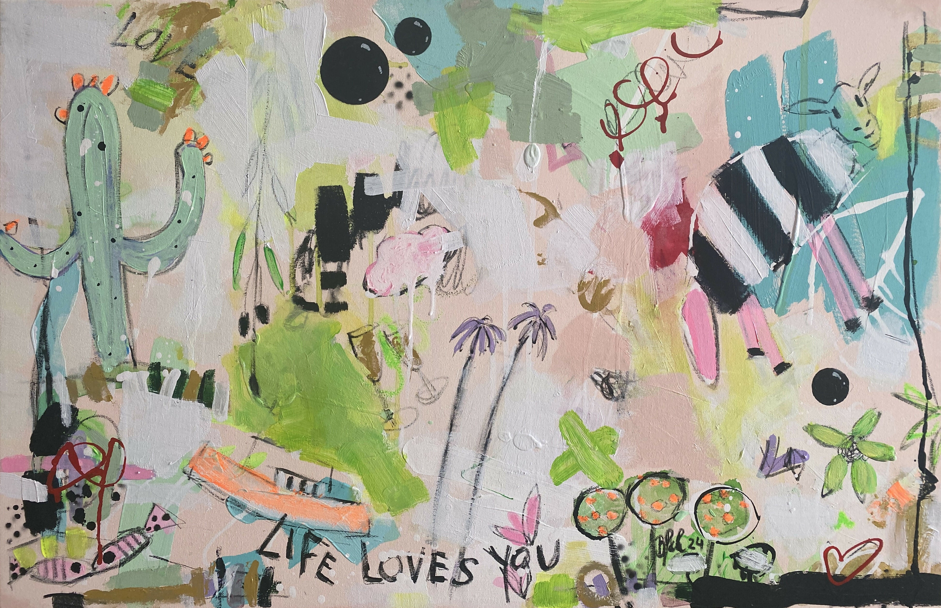 Abstract Acrylic Contemporary Landscape Mixed Media Painting Pop Art Life Loves You No.9 Bea Schubert