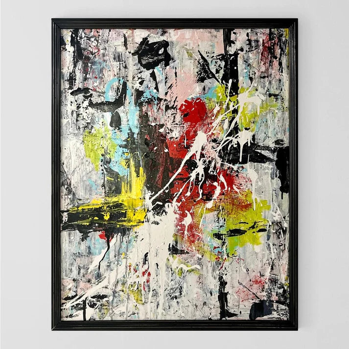 'GOIN BACK TO RALEIGH' - Original Large Framed Abstract Art Painting