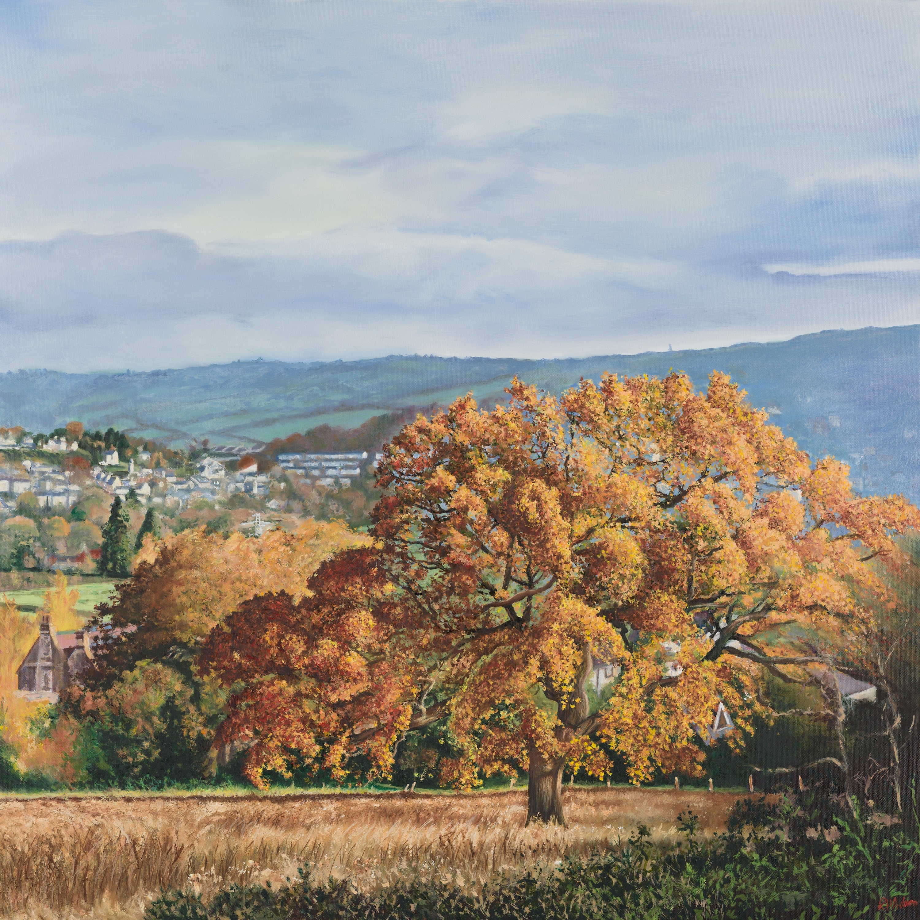 Landscape 'GOLDEN OAK, BATHAMPTON, ENGLAND' - Giclee Signed Print from Original Oil Painting Adams, Ronald Harry