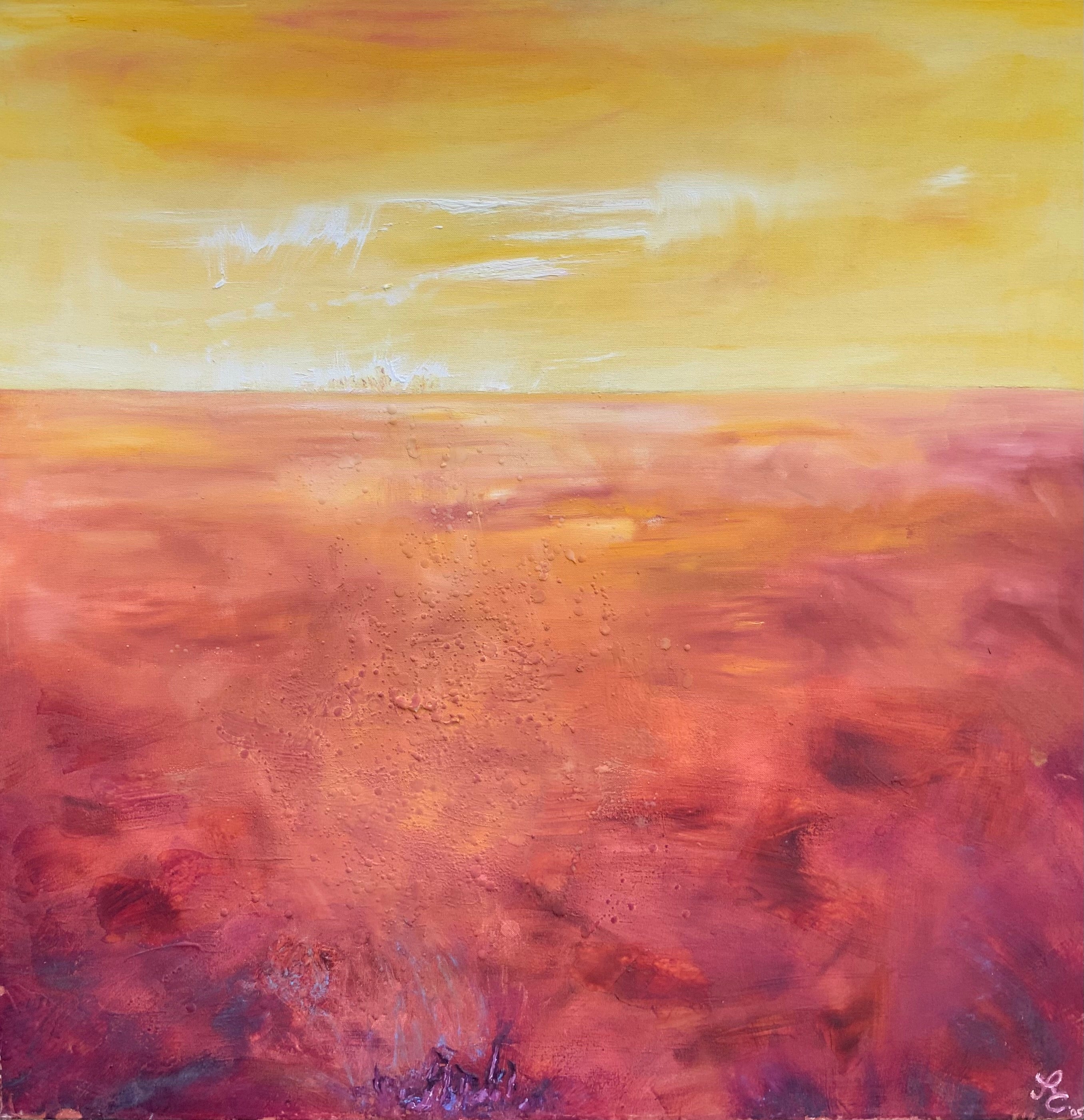 Abstract 'Longing for Africa' - Oil on Boxed Canvas Rebecca Carroll