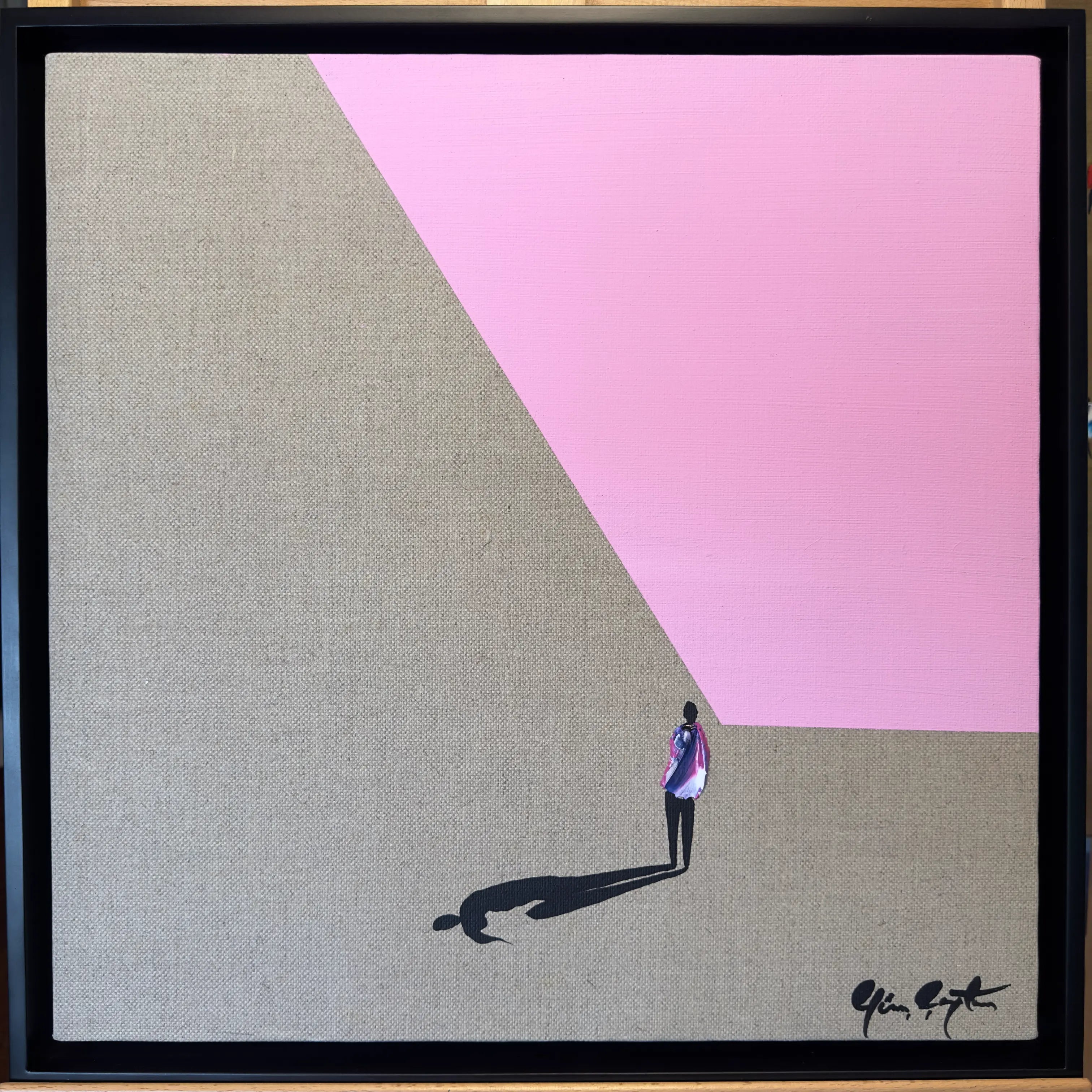 Contemporary Painting 'PINK DREAMS' - Linen Canvas Gunes Caglarcan