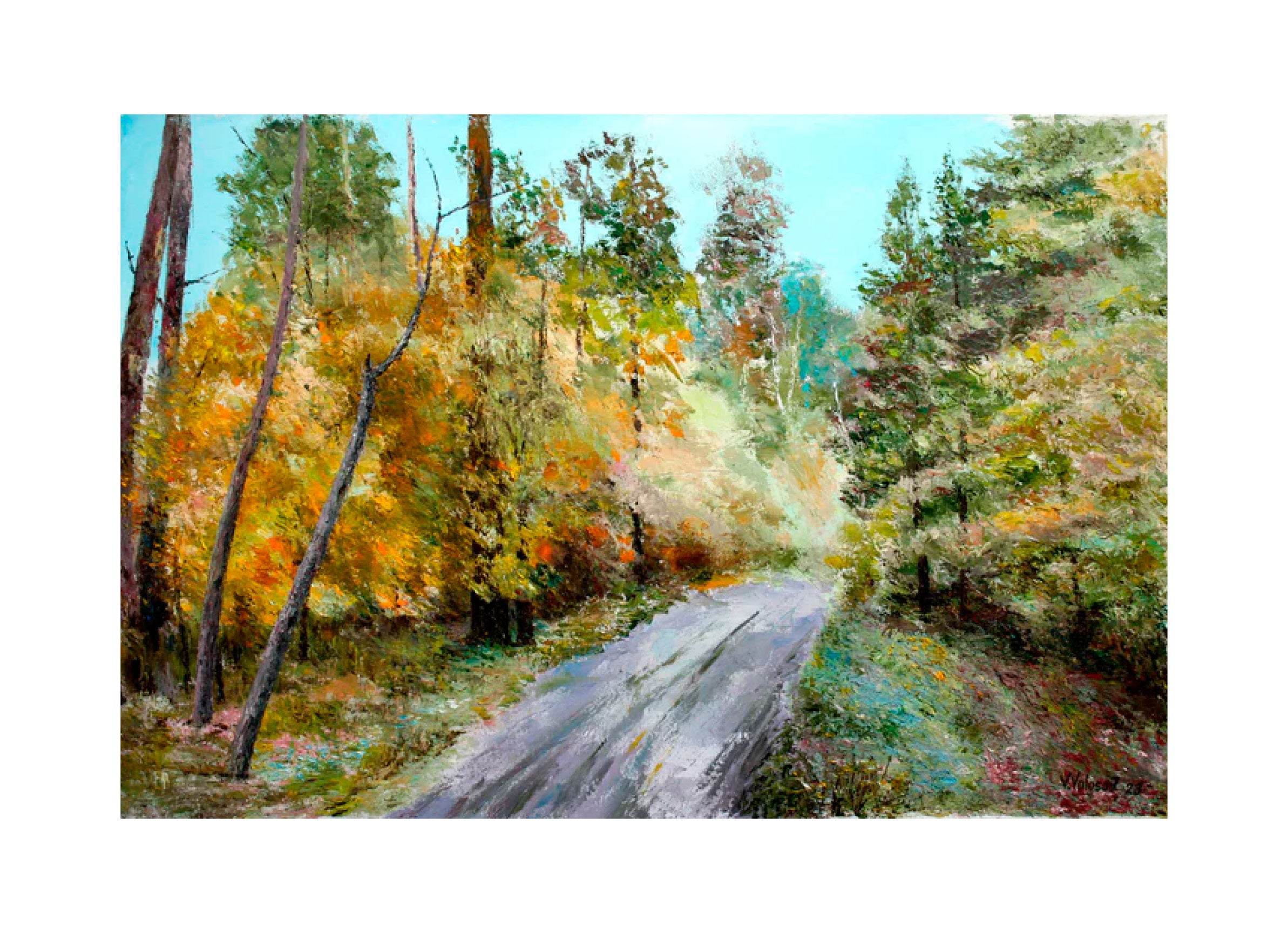 'IN AN AUTUMN FOREST' - Oil on Canvas