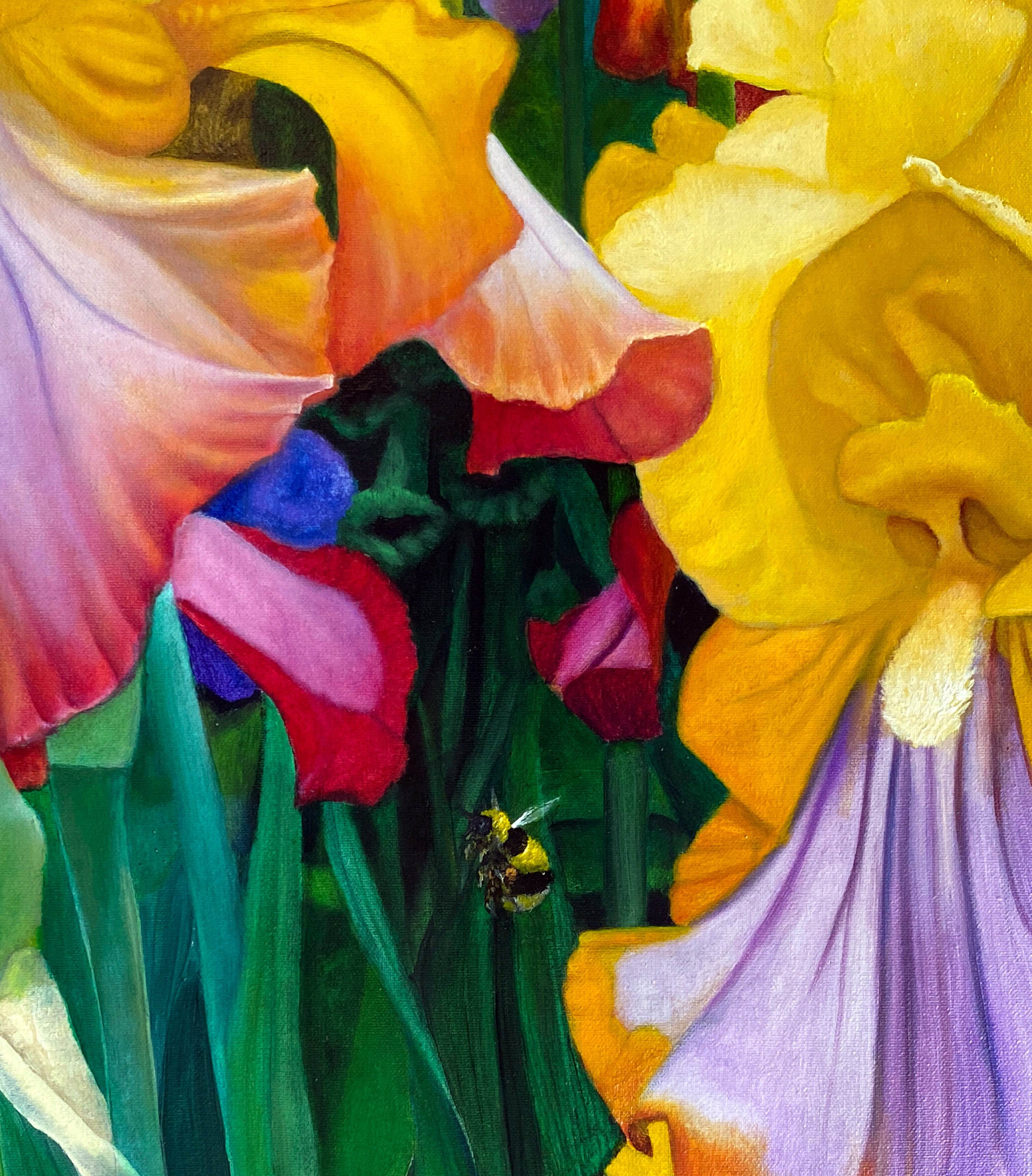 Oil 'IRIS GARDEN' - Oil on Canvas Apricus Art Collection