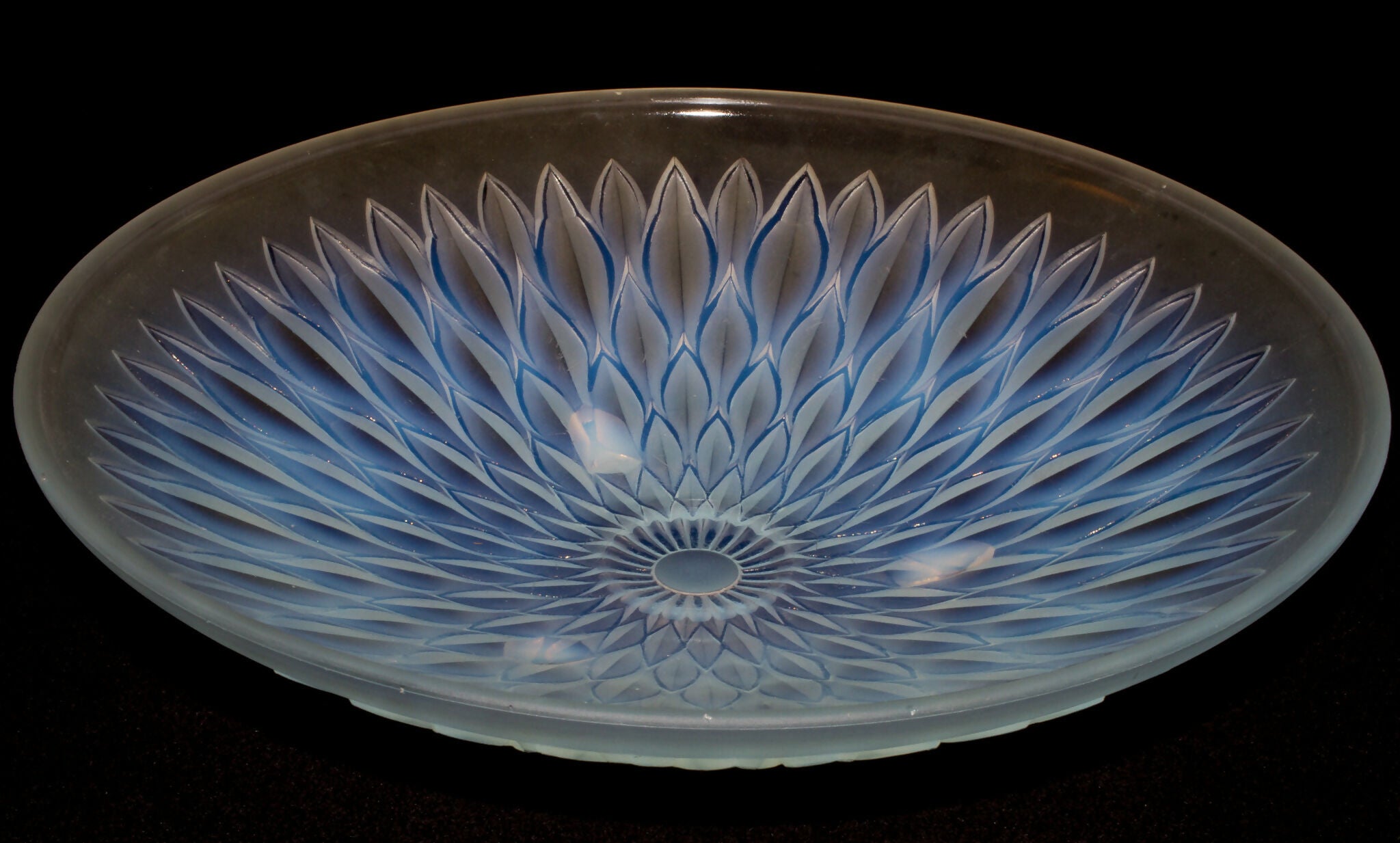 Abstract Art Geometric Visionary MOLDED OPALESCENT ART GLASS BOWL 1932-1935 REARTDECO