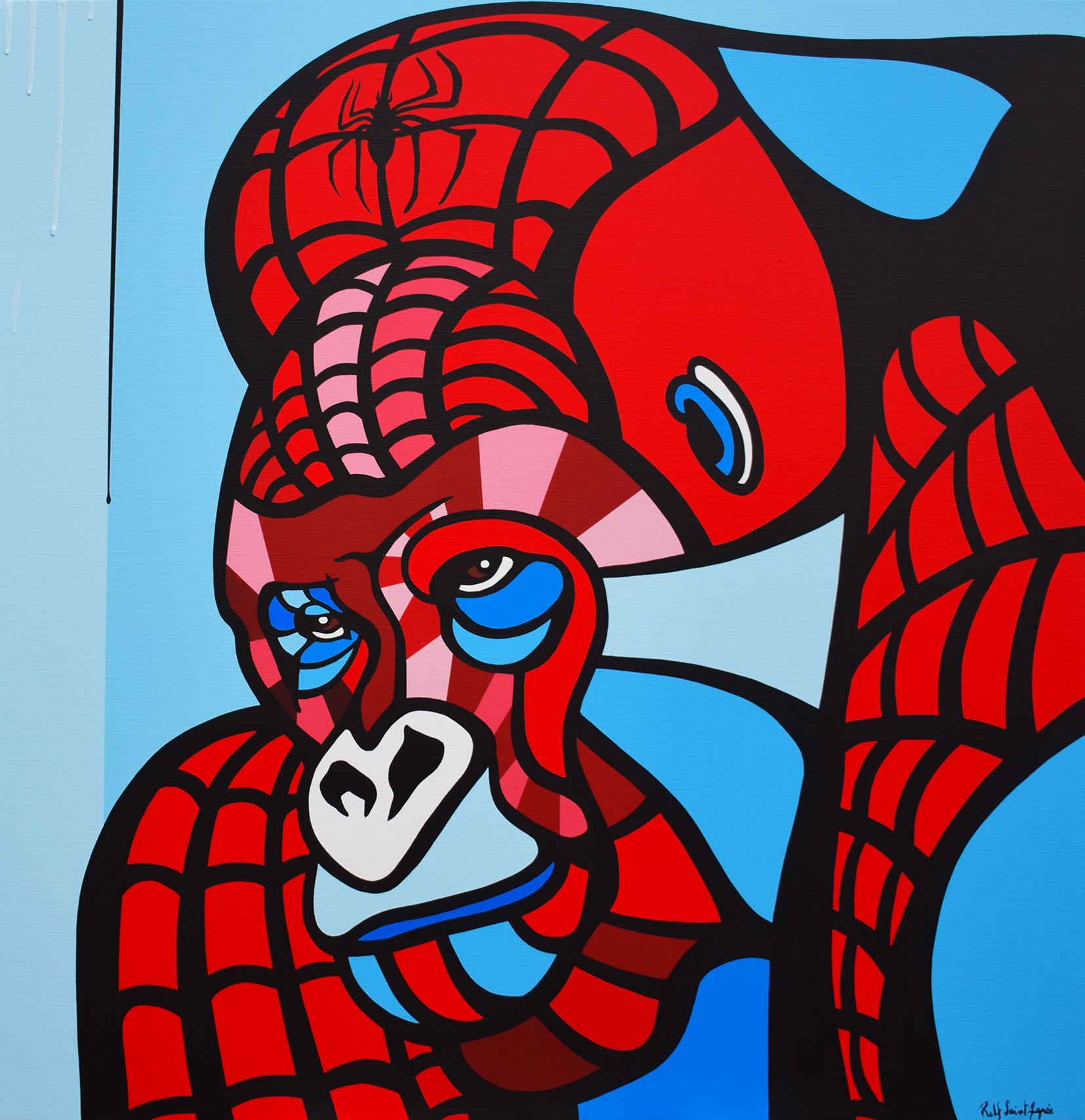 Pop Art 'KING OF THE WEB' - Acrylic on Canvas Rolf Saint-Agnès
