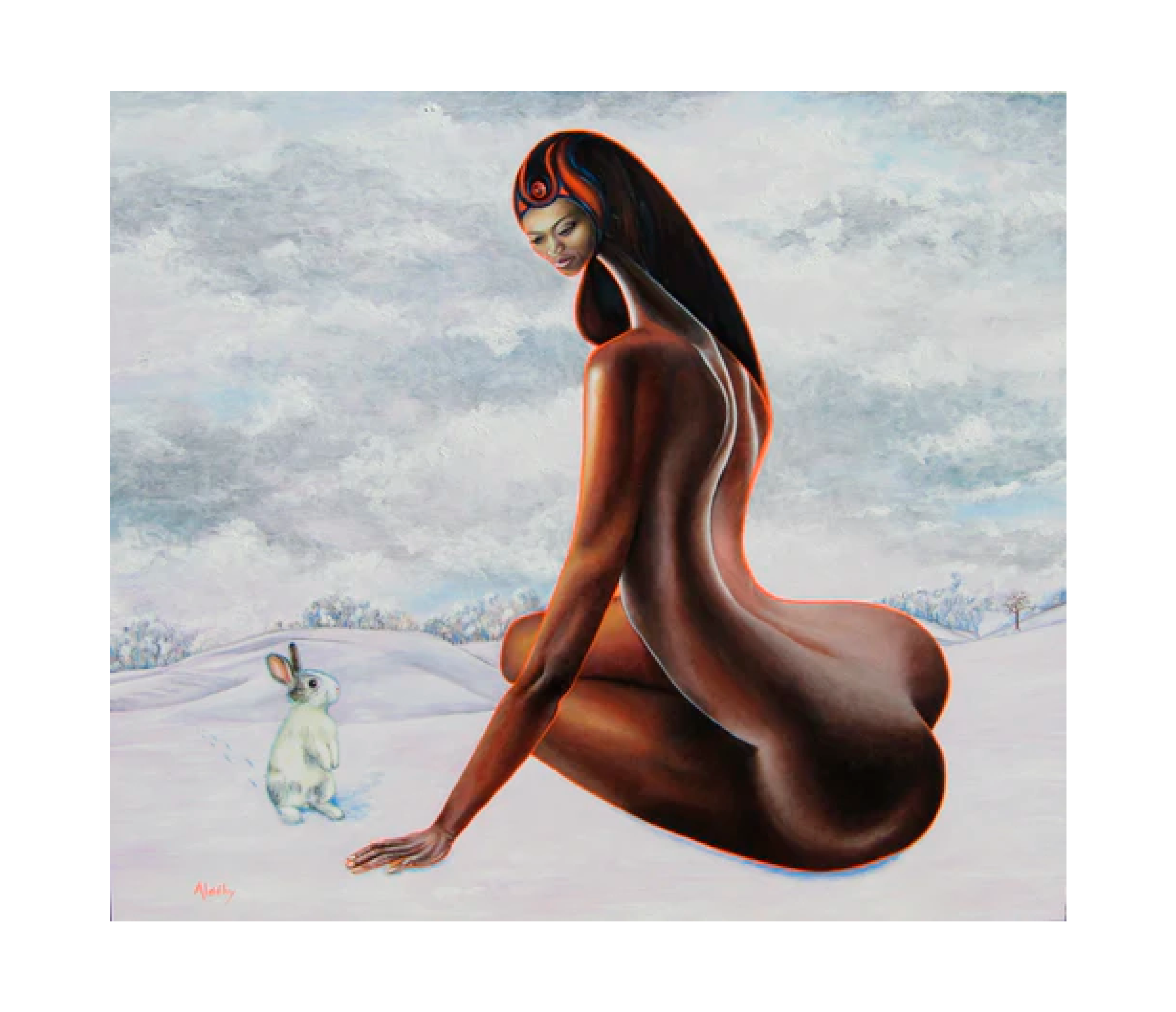 'LE DÉLUGE AU VIOLON.' - Acrylic painting on komacel