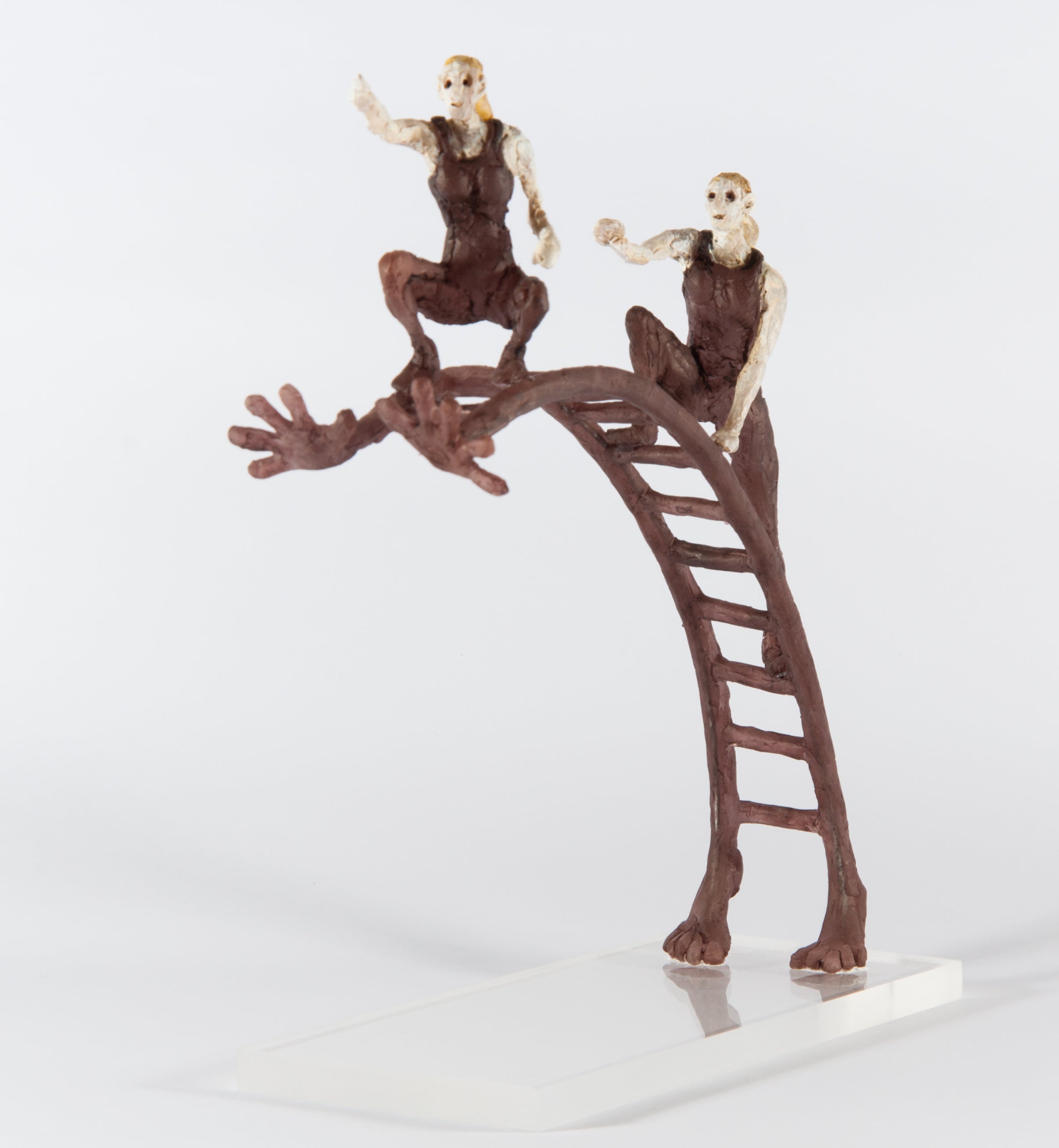 Contemporary Figurative Sculpture 'LADDER RIDERS I' Holly Bennett