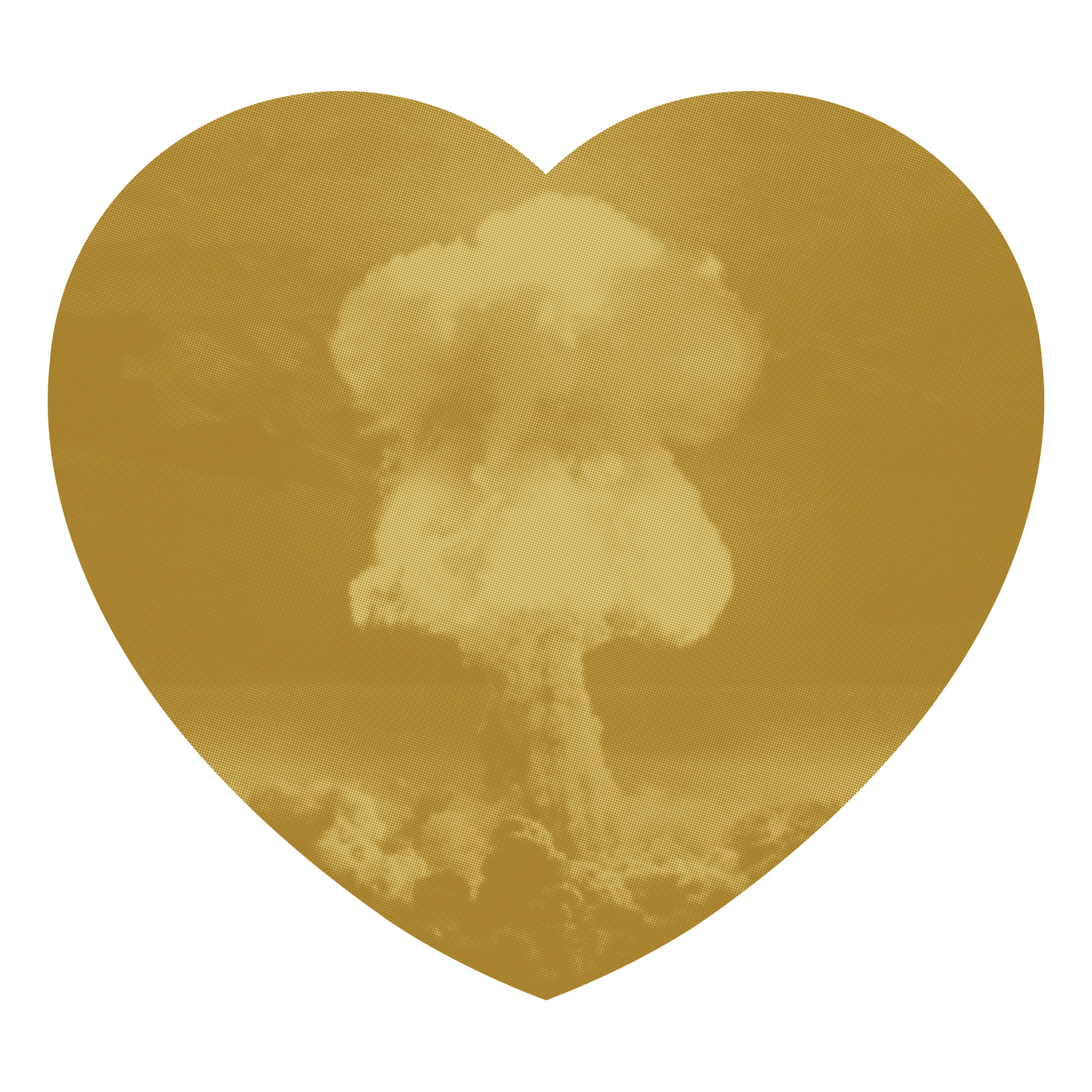 Contemporary 'LOVE BOMB DARK GOLD ON GOLD' - Silkscreen Print Iain Cadby