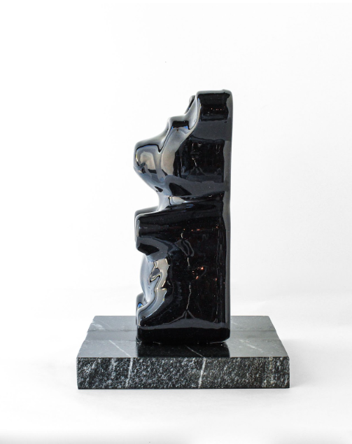 'MODERN BLACK MEGA GUMMY' - Cement, Automotive Paint, Automotive Metal Flake, Resin on a Black Granite Base with Resin Inlay