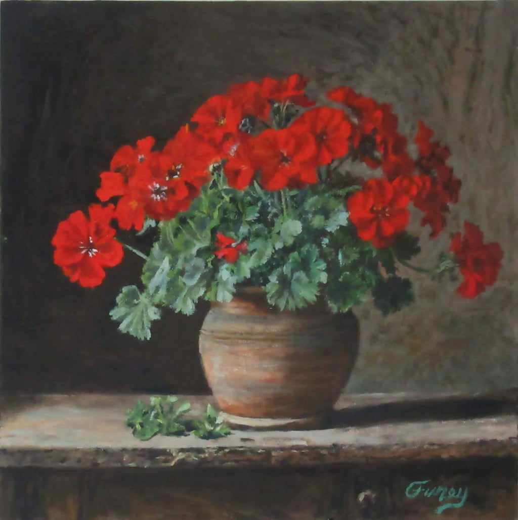 Art Oil Painting Geranium Tom Furey