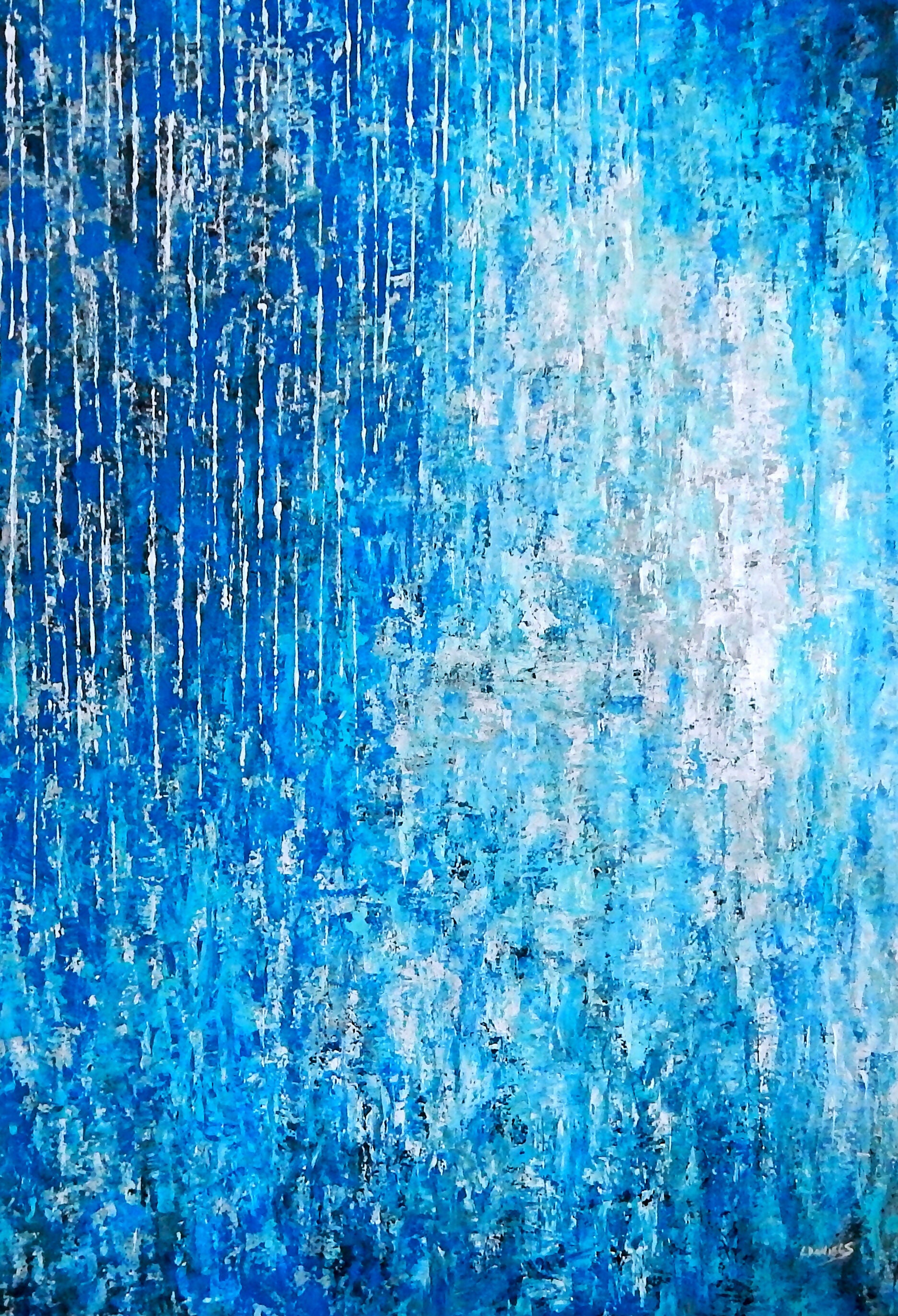 Abstract Acrylic Art Contemporary Painting It's Raining Diamonds Lisa Daniels