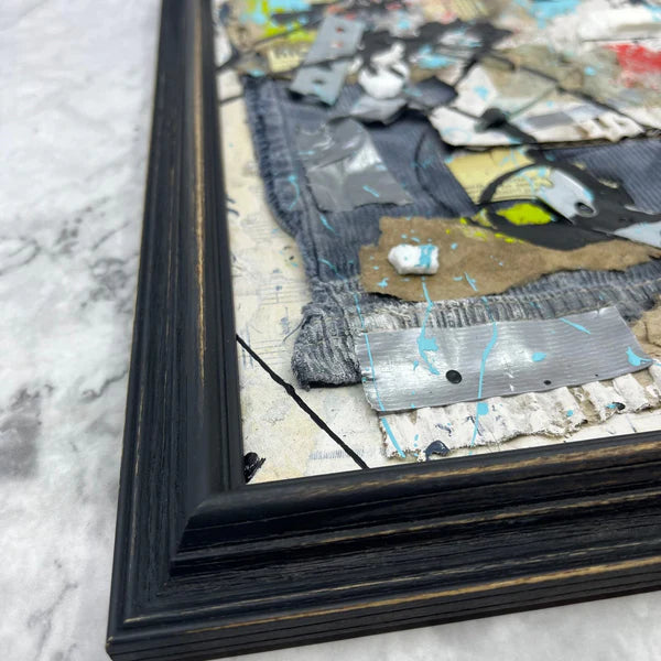'ORIGINAL FRAMED ABSTRACT ART FOUND OBJECT ASSEMBLAGE COLLAGE ORIGINAL'