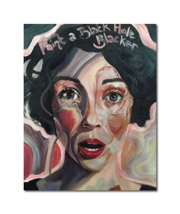 'PAINT A BLACK HOLE BLACKER ST. VINCENT' Oil on Canvas Board