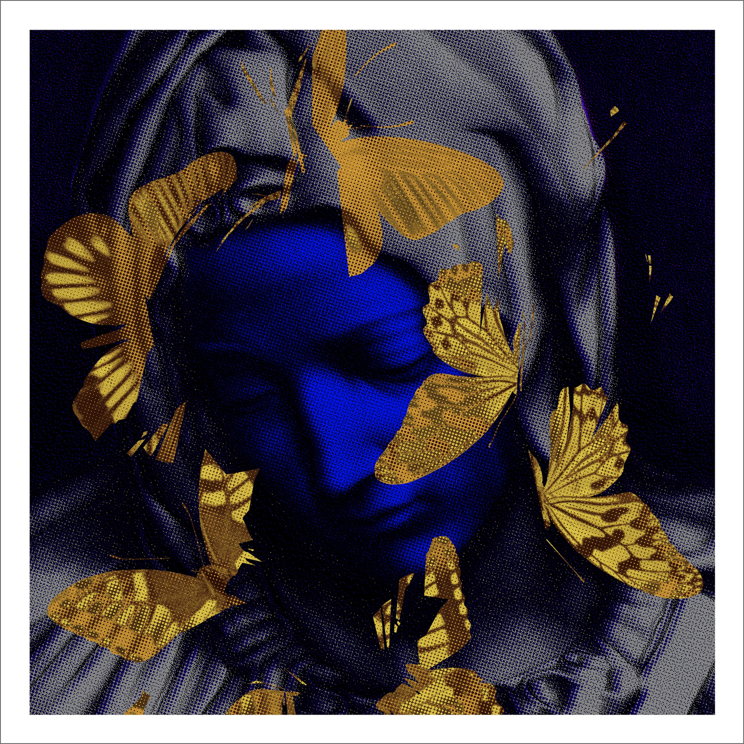 Contemporary 'PIETÀ BLUE FACE' - Giclée Print Iain Cadby