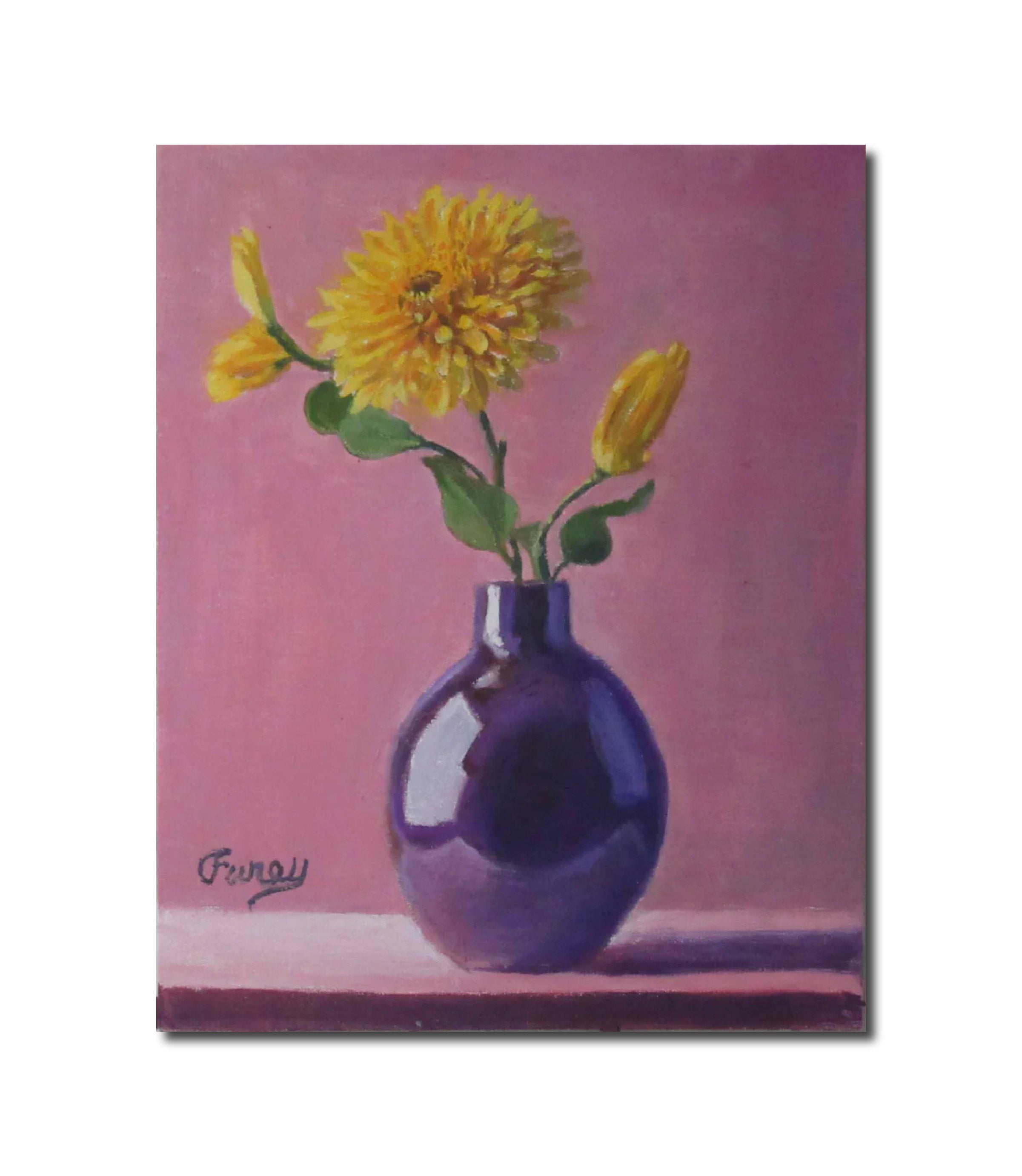 Art Oil Painting Purple Vase Tom Furey