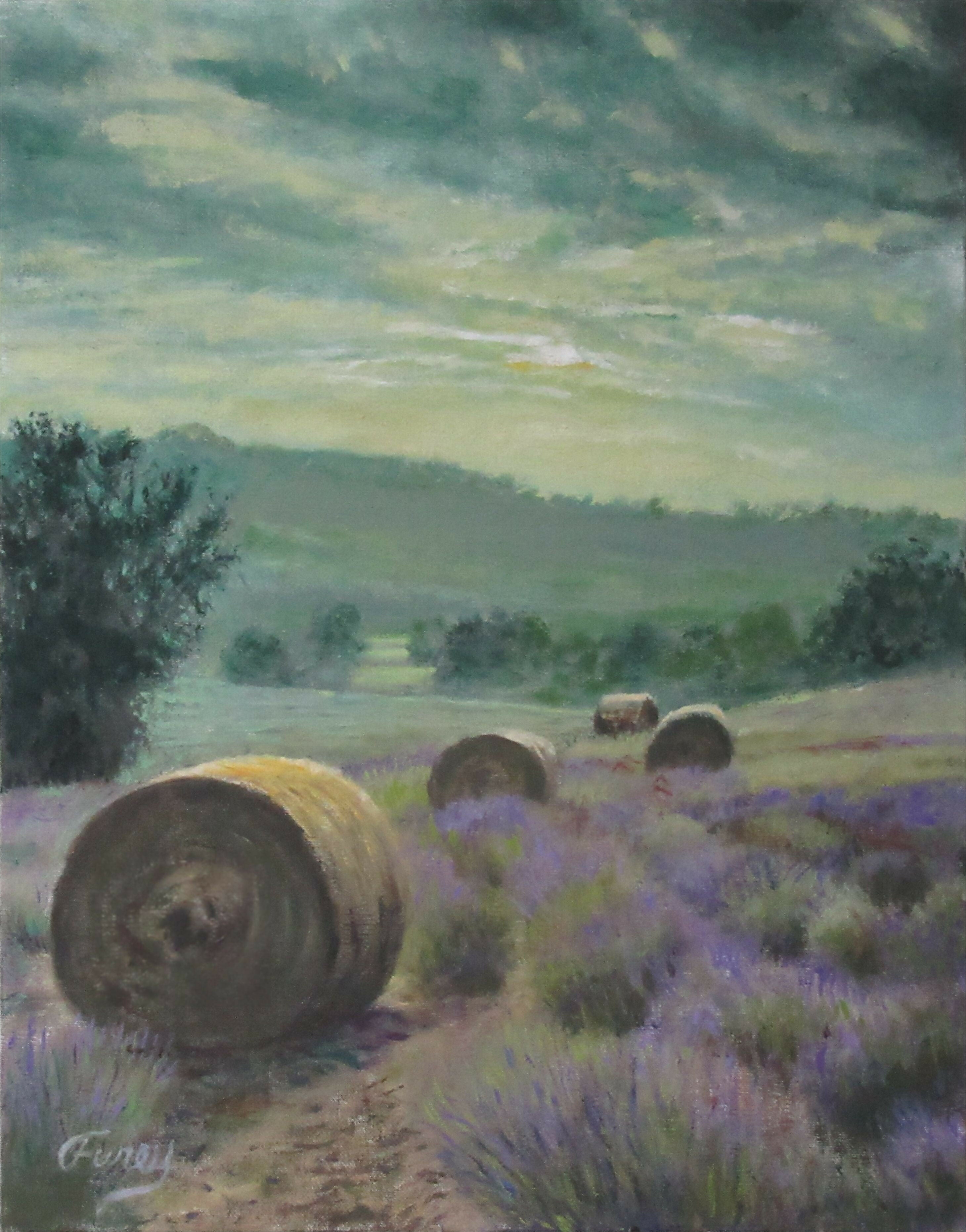 Art Landscape Oil Painting Hey Lavender Fields Tom Furey