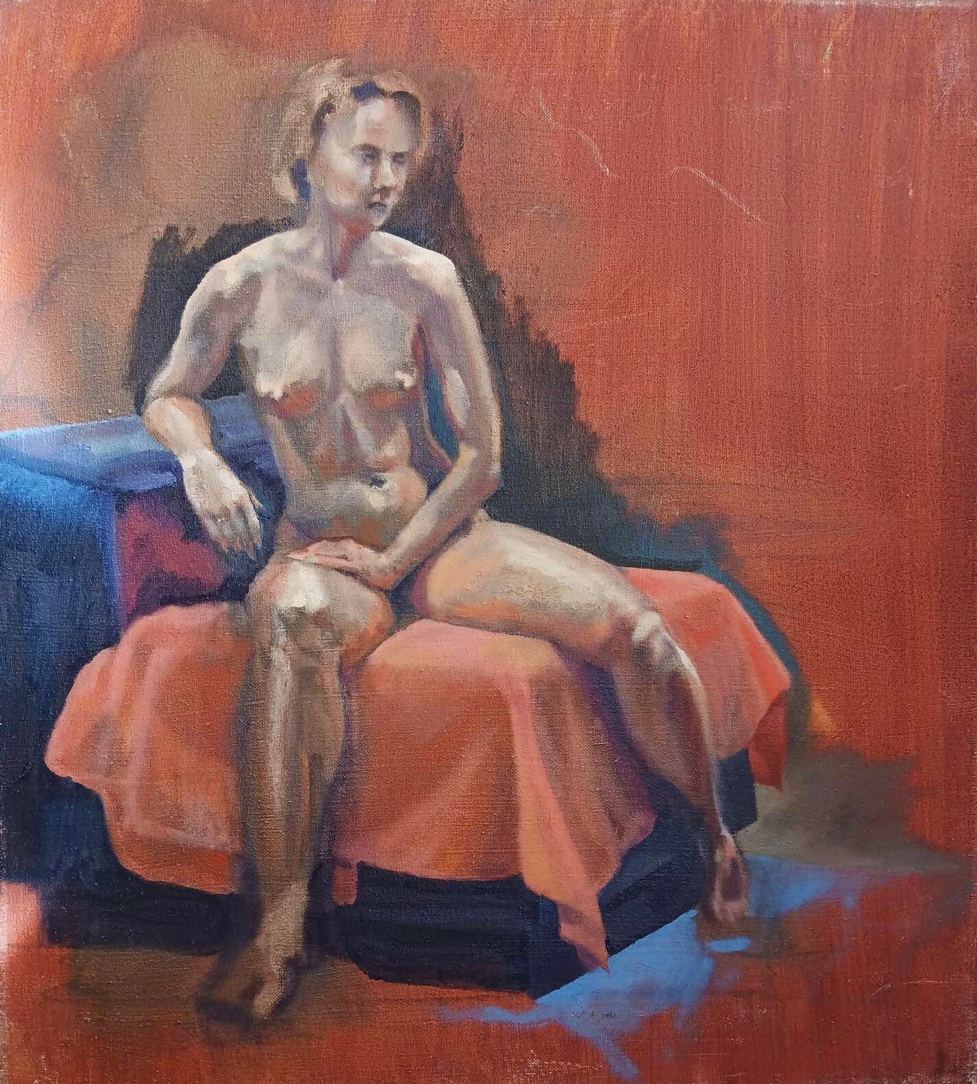 Art Figurative Oil Painting Seated Study Heather Caulfield