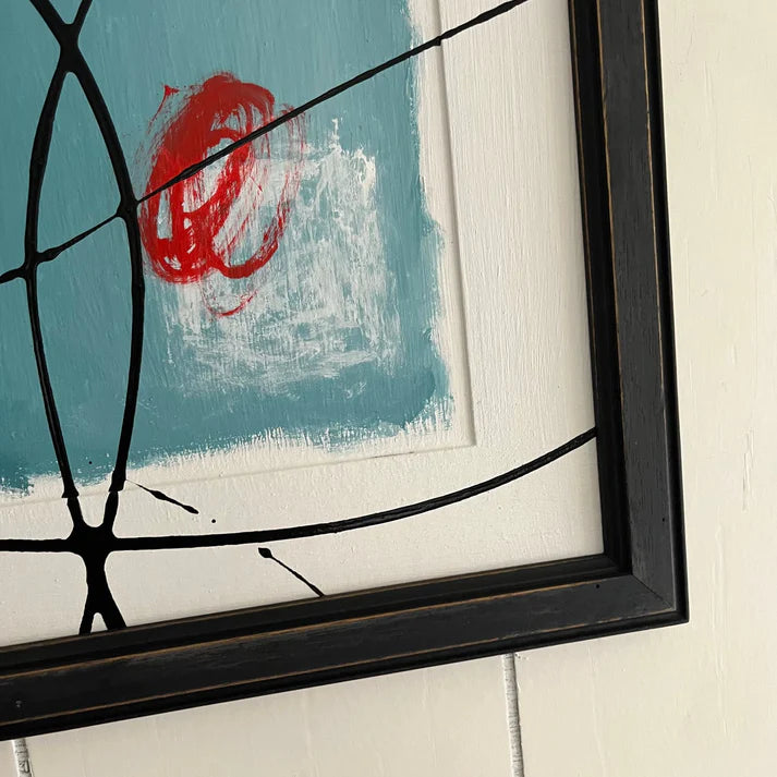 'RIGHT TURN ON A RED LIGHT' - Original Framed Abstract Art Painting