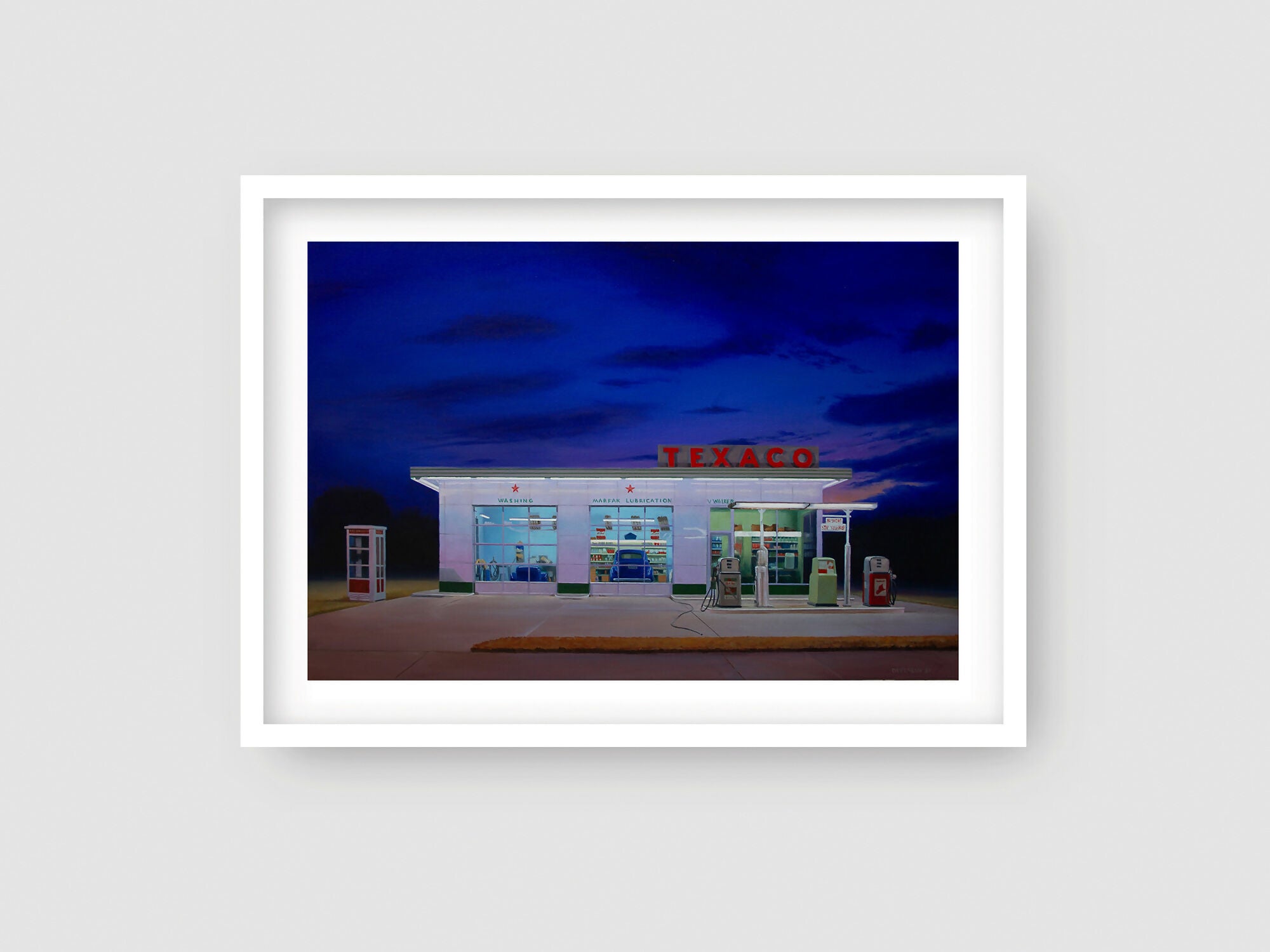 Acrylic Art Contemporary Painting Texaco Gas Station Alex Devereux