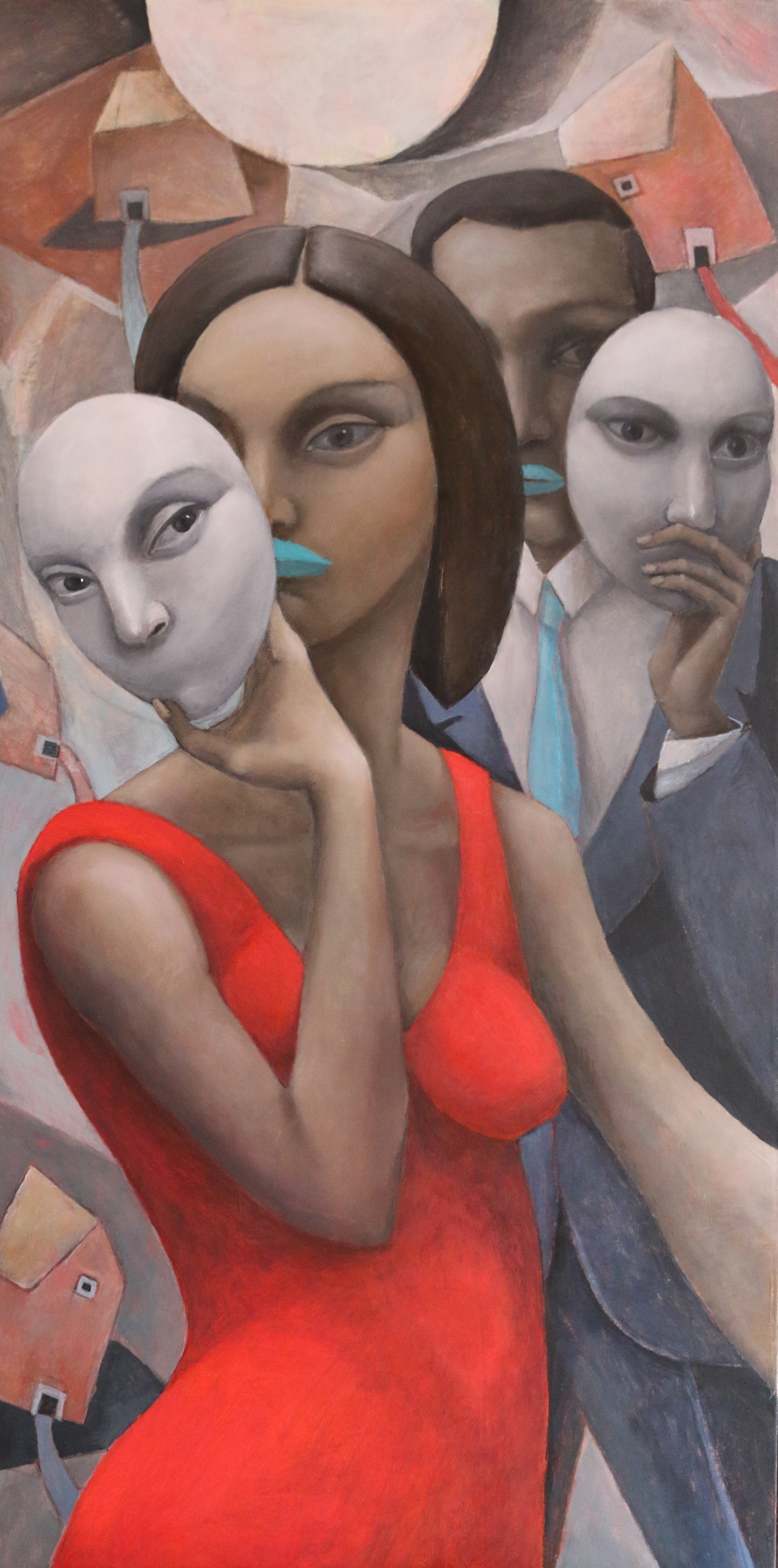 Figurative 'SELFIE' - Mixed Technique (Oil and Acrylic) on Canvas Hector ACEVEDO