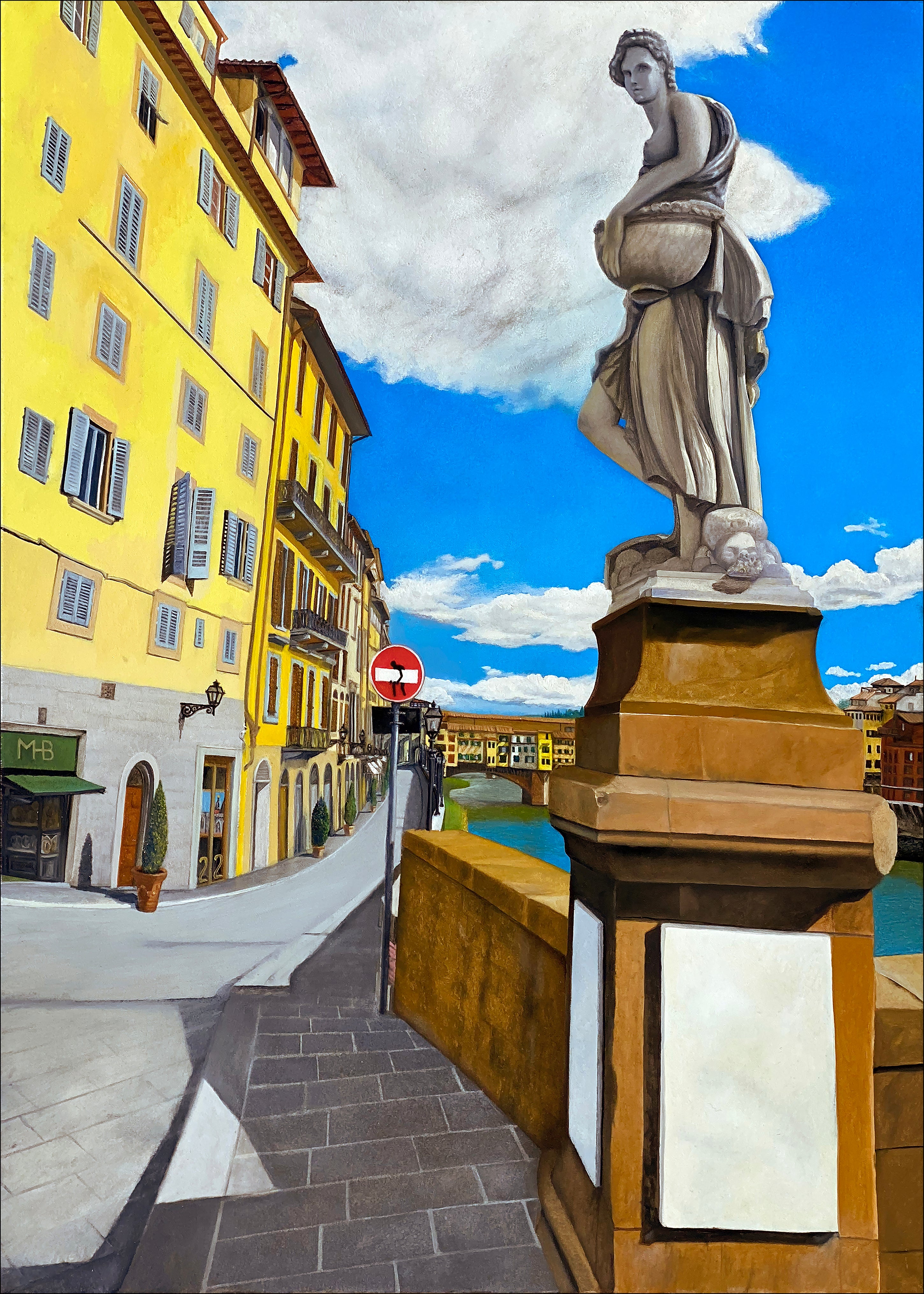 Oil 'STREET ART IN FIRENZE' - Oil on Canvas Apricus Art Collection