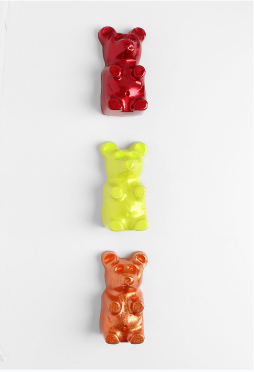 'THE STARBURSTS (GUMMY TRIO SET)' - Cement, Automotive Paint, Metal Flake, Tinted Resin