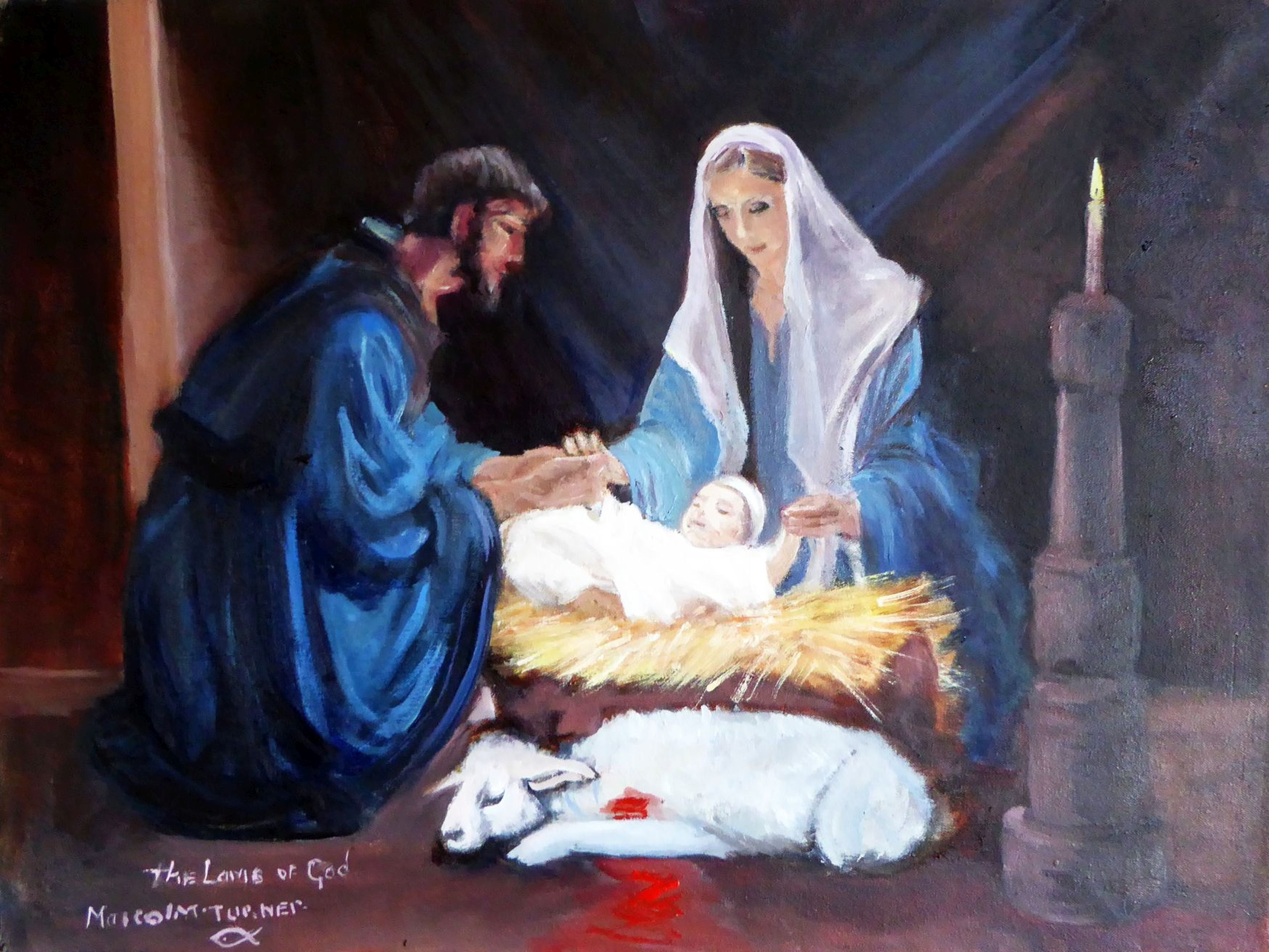 'THE LAMB OF GOD' - Oil Painting on Stretched Canvas