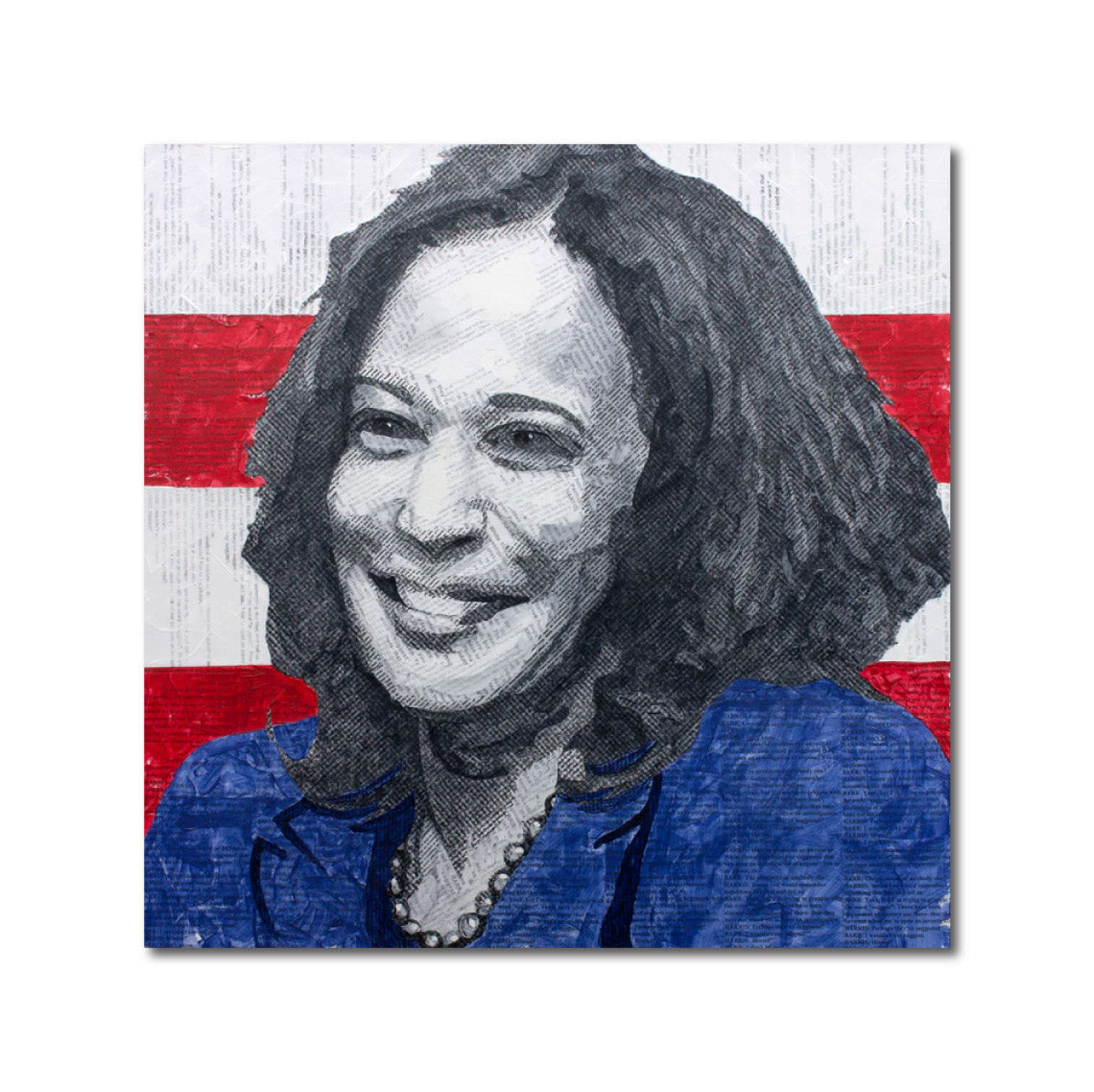 'VICE PRESIDENT HARRIS' - Acrylic, gesso, and pencil on canvas