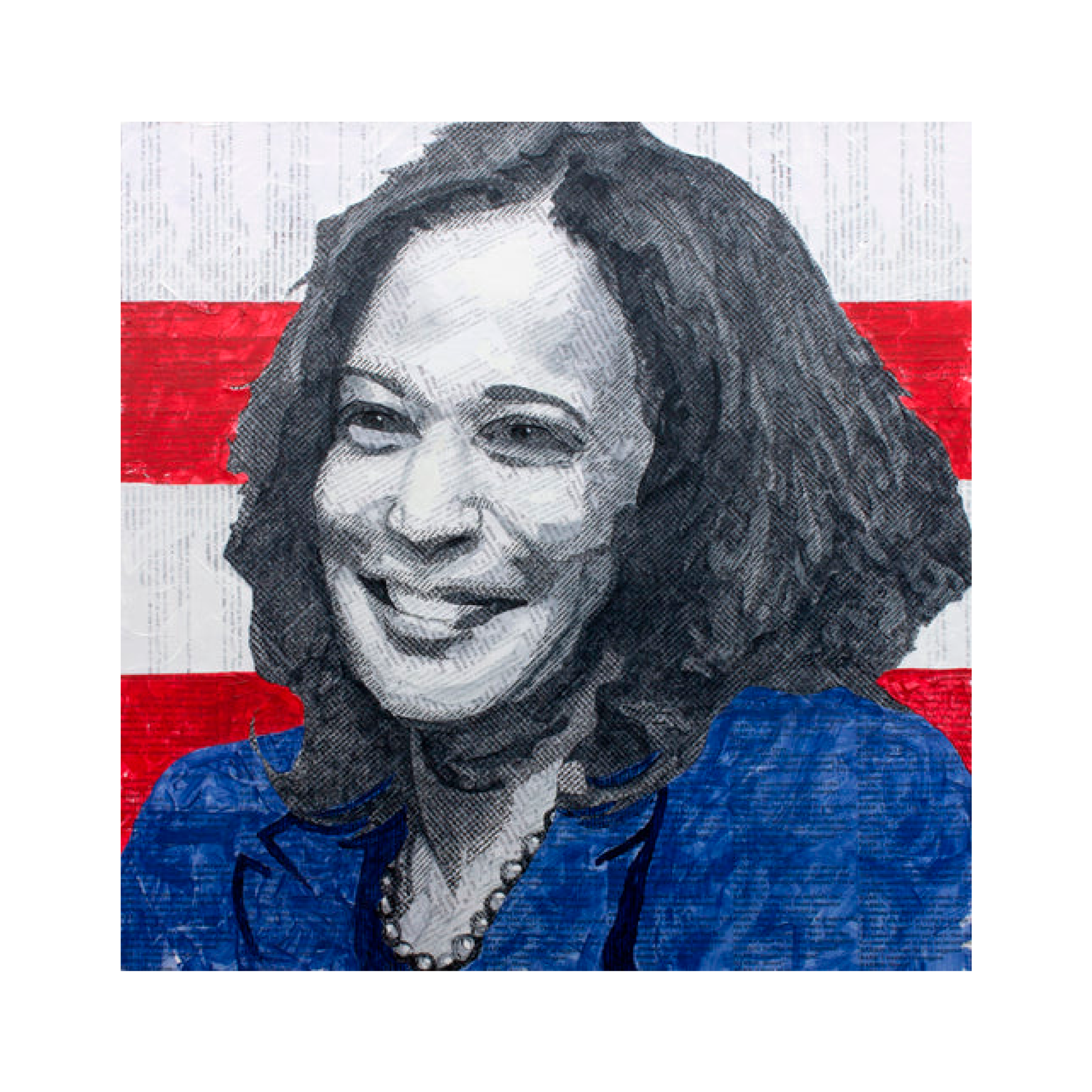 'VICE PRESIDENT HARRIS' - Acrylic, gesso, and pencil on canvas