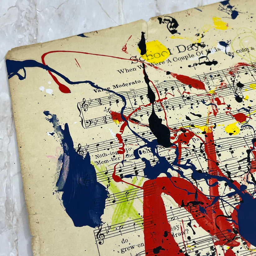 Abstract Mixed Media Painting 'VIVID NOTES SIGNED #2' - Mixed Media Abstract Art Painting Sam Lewis