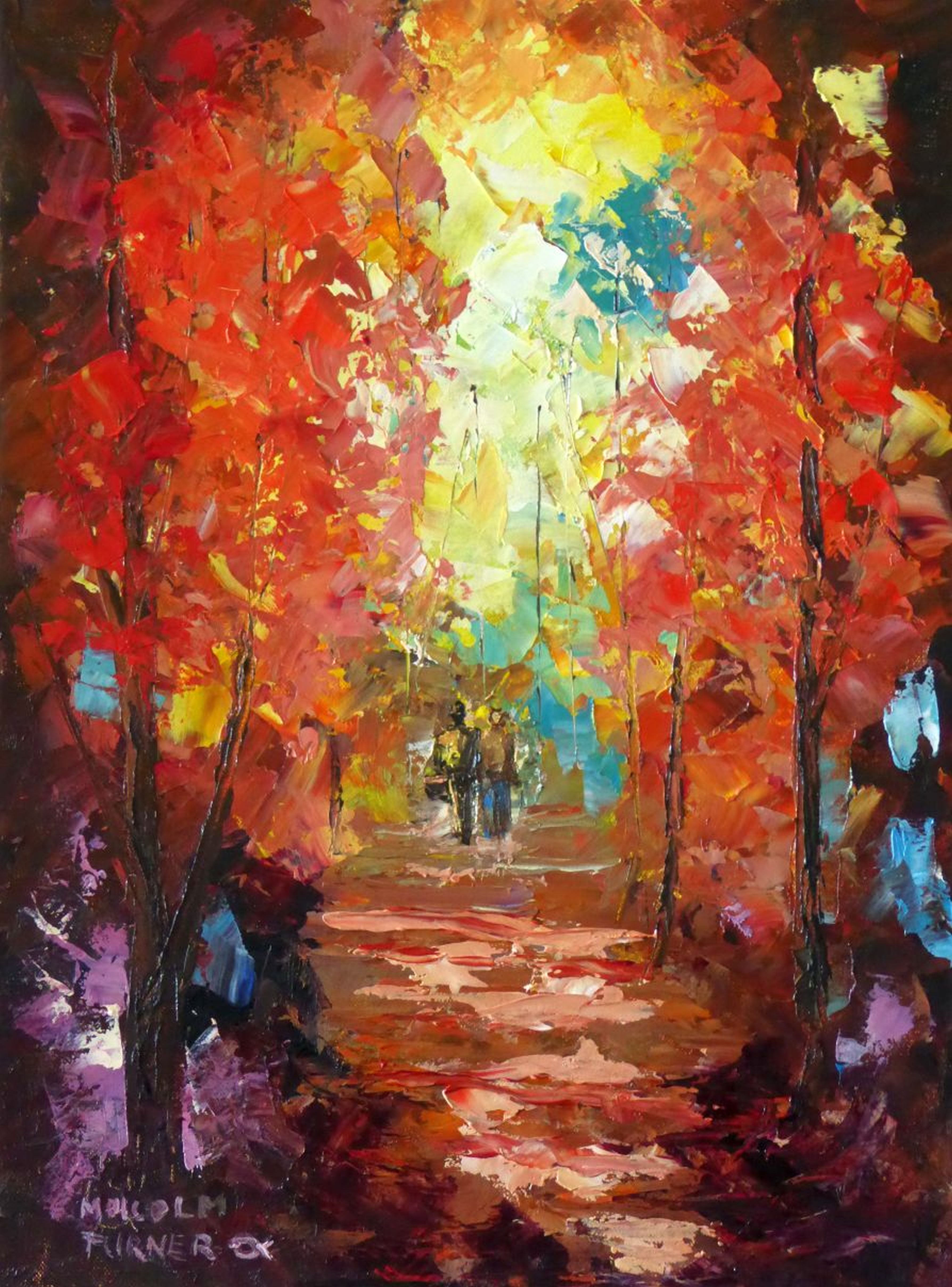 Landscape 'WALKING IN THE WOODS' - Oil Painting on Stretch Canvas Malcolm Turner