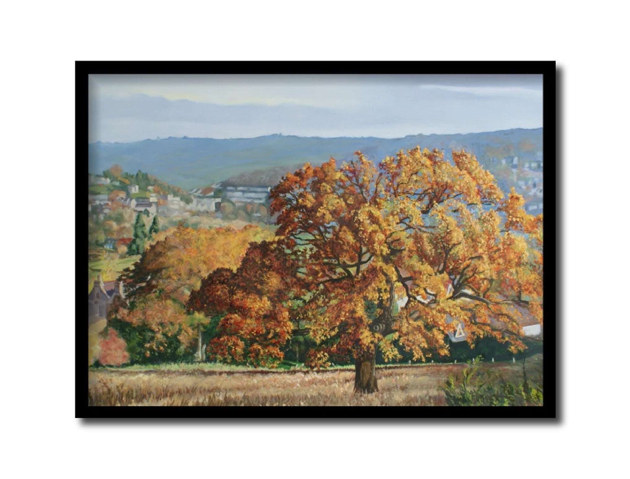 English Country Scene Landscape 'AUTUMNAL OAK, STUDY FOR LARGER PAINTING' - Original Oil Painting on Canvas Adams, Ronald Harry