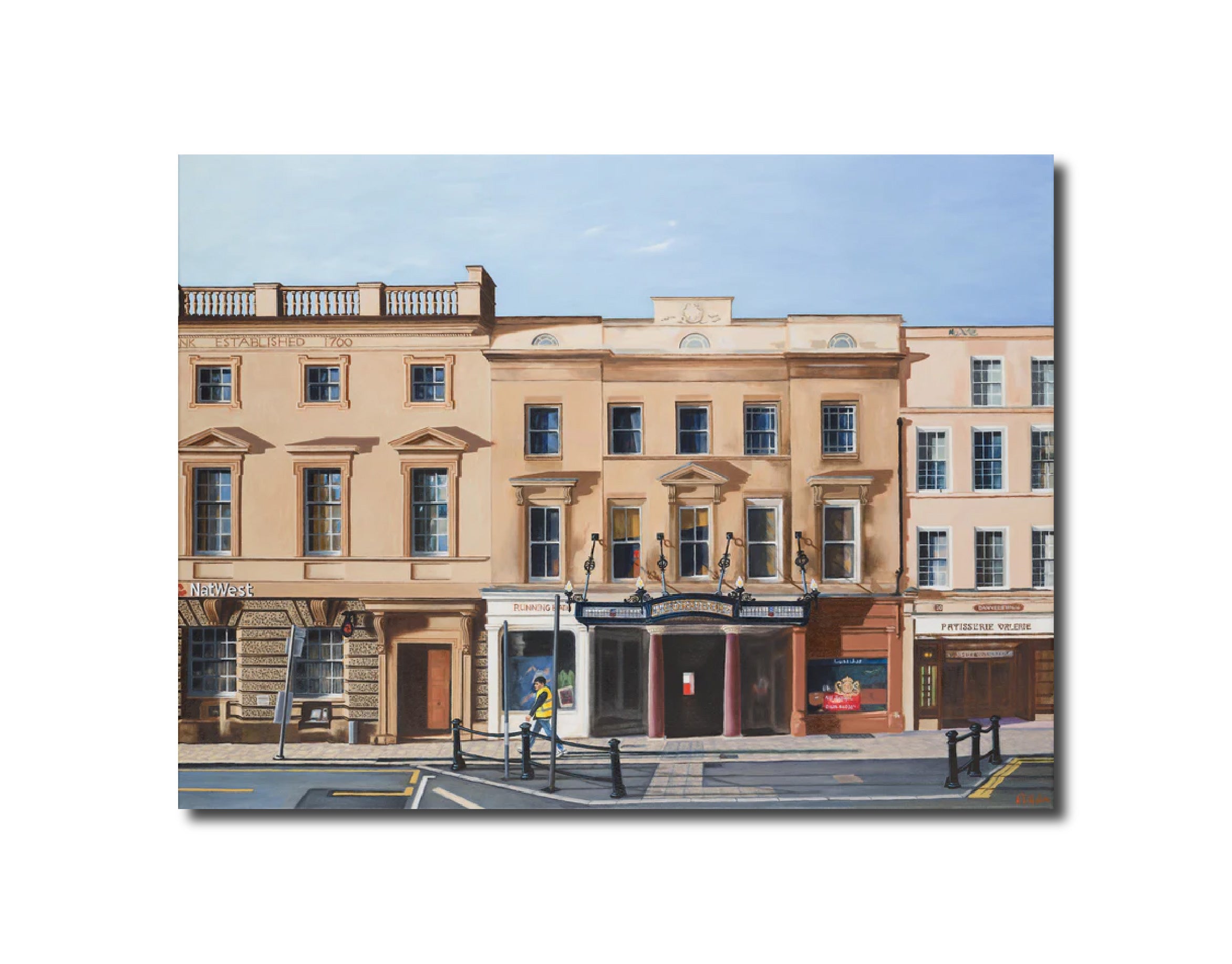 Cityscape Geometric Historical 'THE CORRIDOR SHOPPING ARCADE, BATH' - Print from Original Oil Painting Adams, Ronald Harry