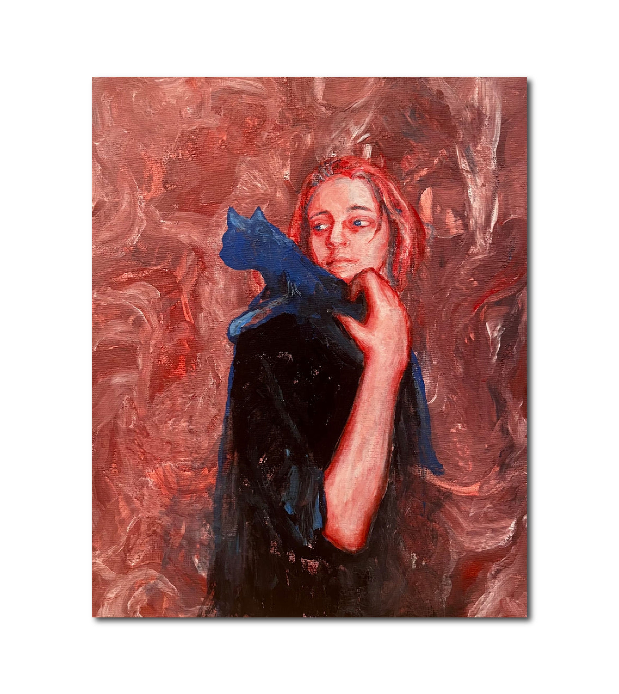 'VAMPIRE & FAMILIAR: STUDY #1' - Acrylic paint on canvas board