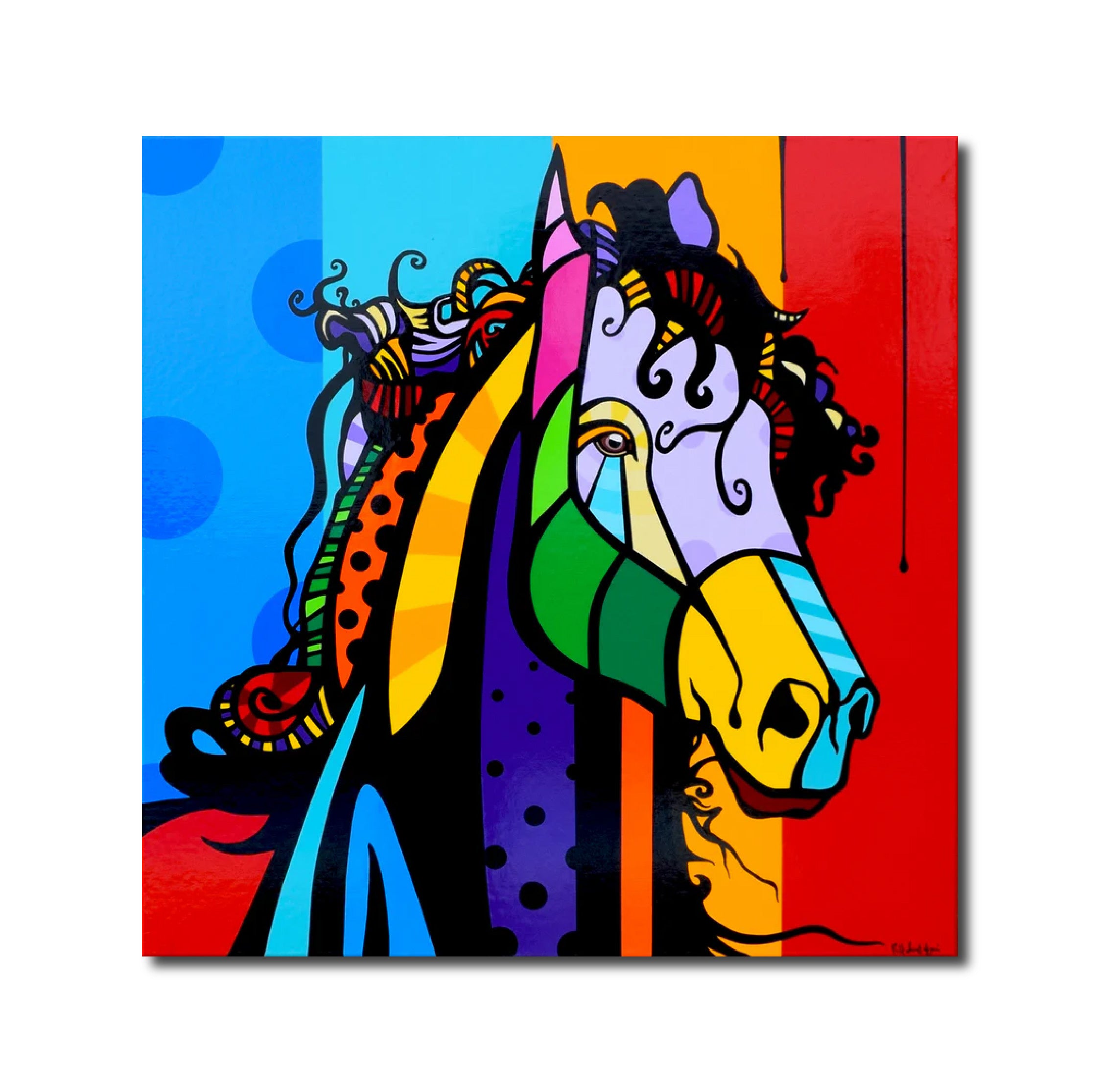 Pop Art 'HORSE POWER' - Acrylic on Canvas Rolf Saint-Agnès