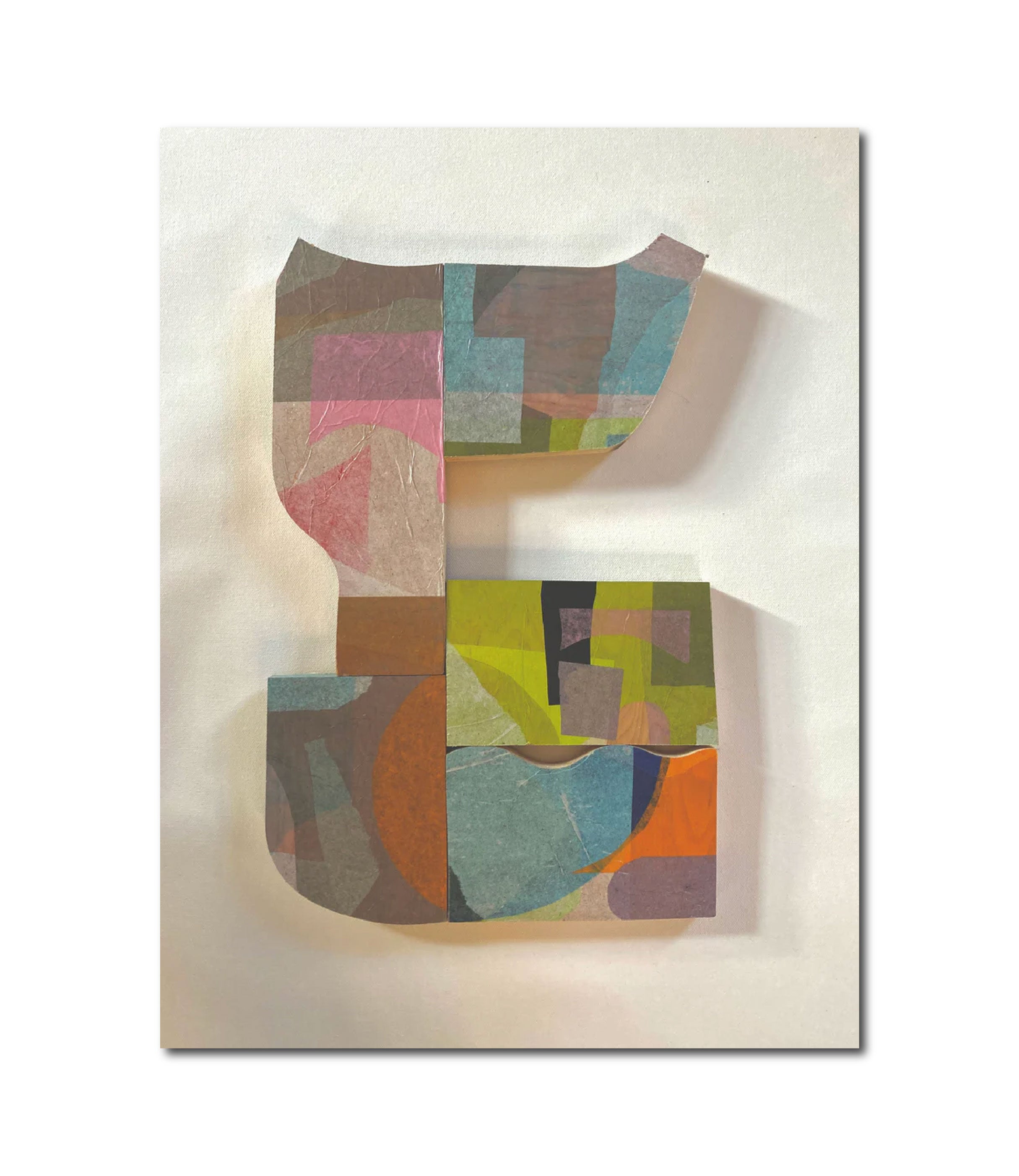 Abstract Geometric Painting 'EVERYTHING'S ALRIGHT #3' Mixed Media on Shaped Wood René Vasquez