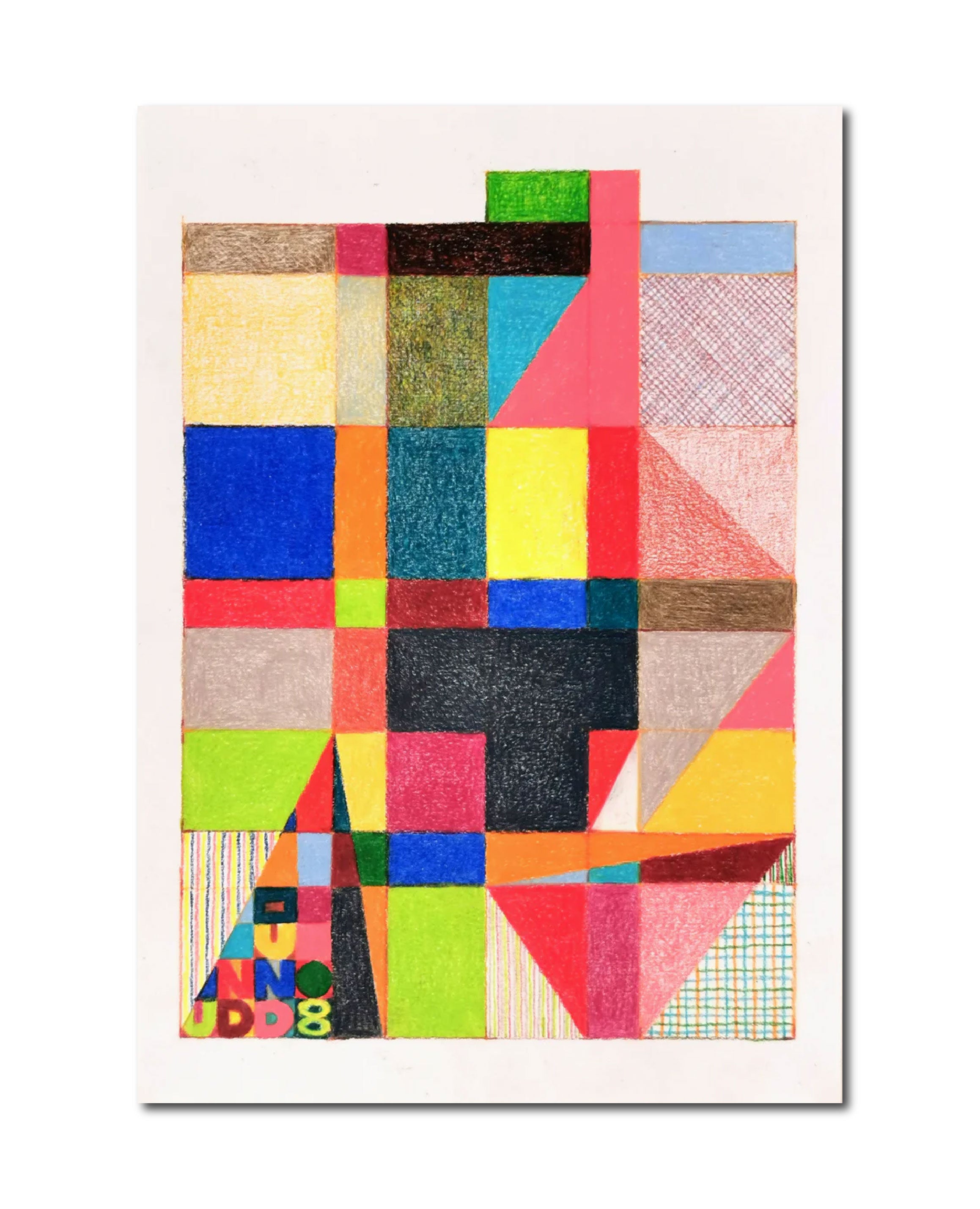 Abstract Contemporary Geometric 'UND - UND 08' - Colored Pencil on Paper Miika Nyyssönen