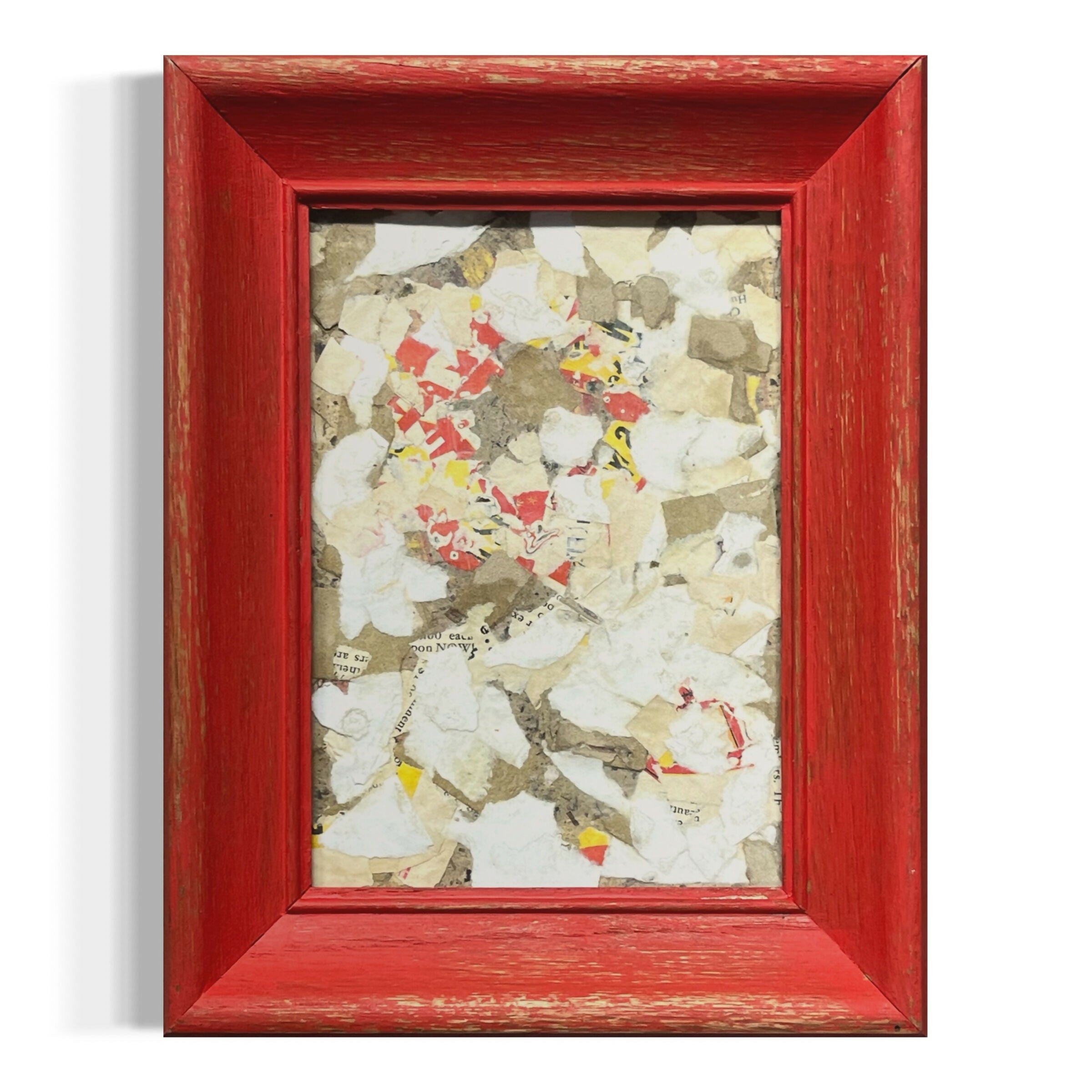 Abstract Collage Contemporary Mixed Media Painting Original Framed Mixed Media Abstract Art Collage 7x9 "Expend" Sam Lewis