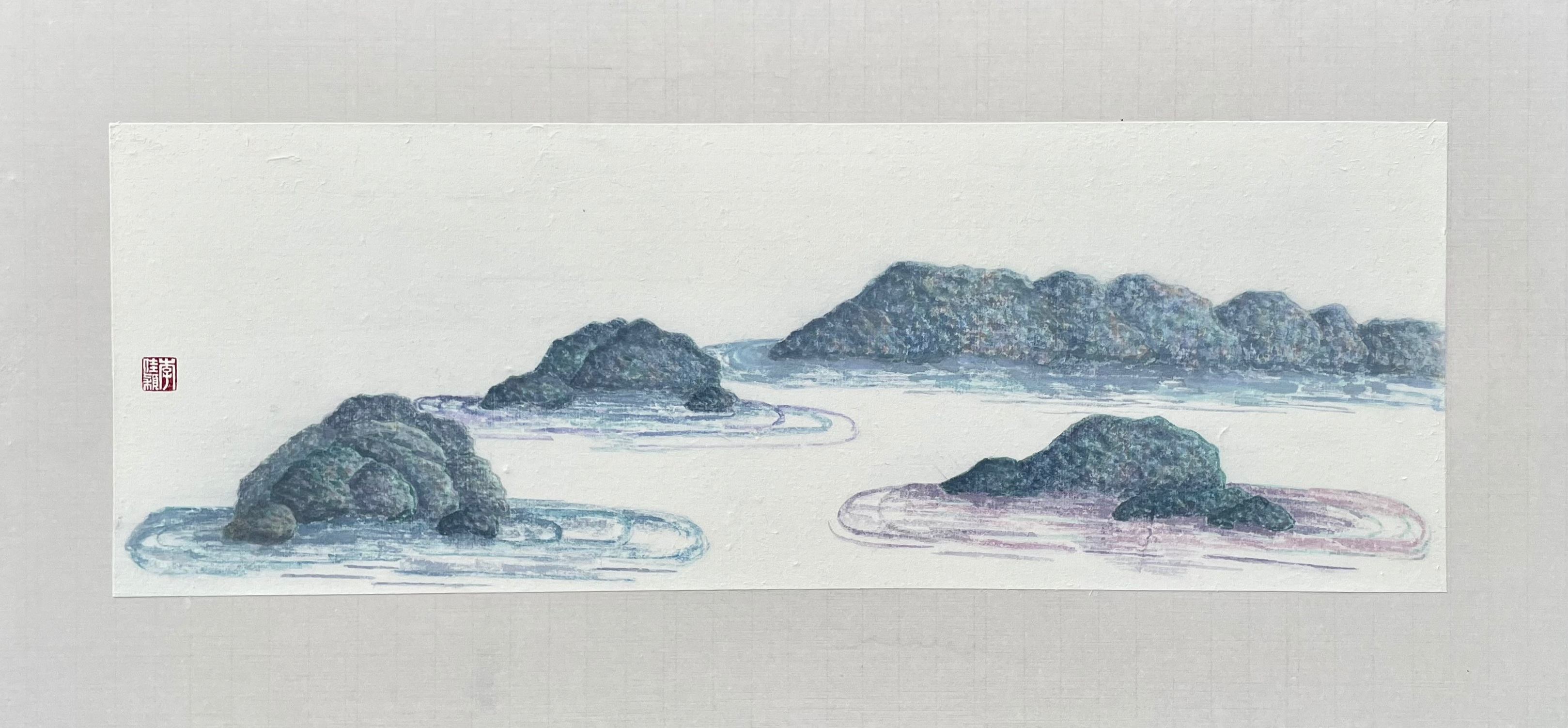 'ZEN RHYTHM OF THE SEA' - Ink and Gansai on Rice Paper