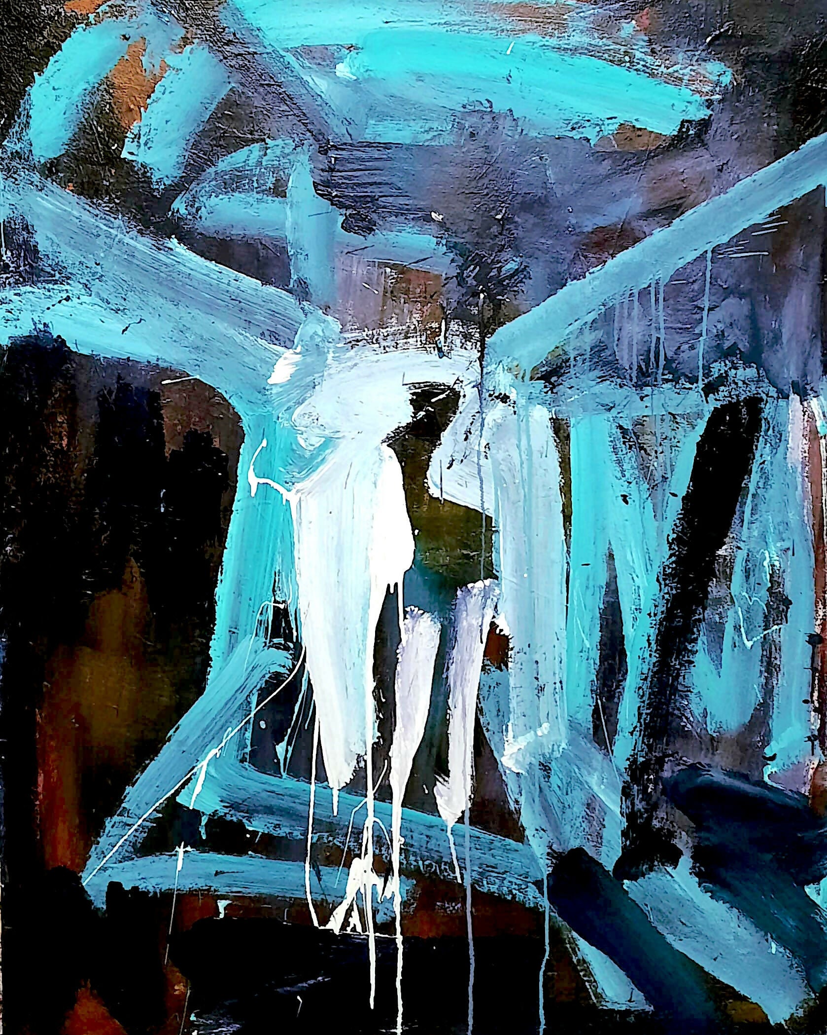 Acrylic Art Contemporary Expressionist Figurative Nocturne (Tunnel) David Derish