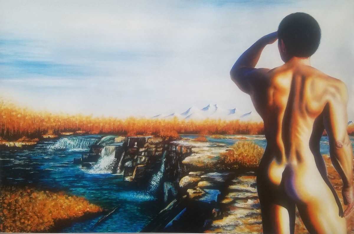 'A VUE D'HOMME'- Acrylic on Wood Aldéhy