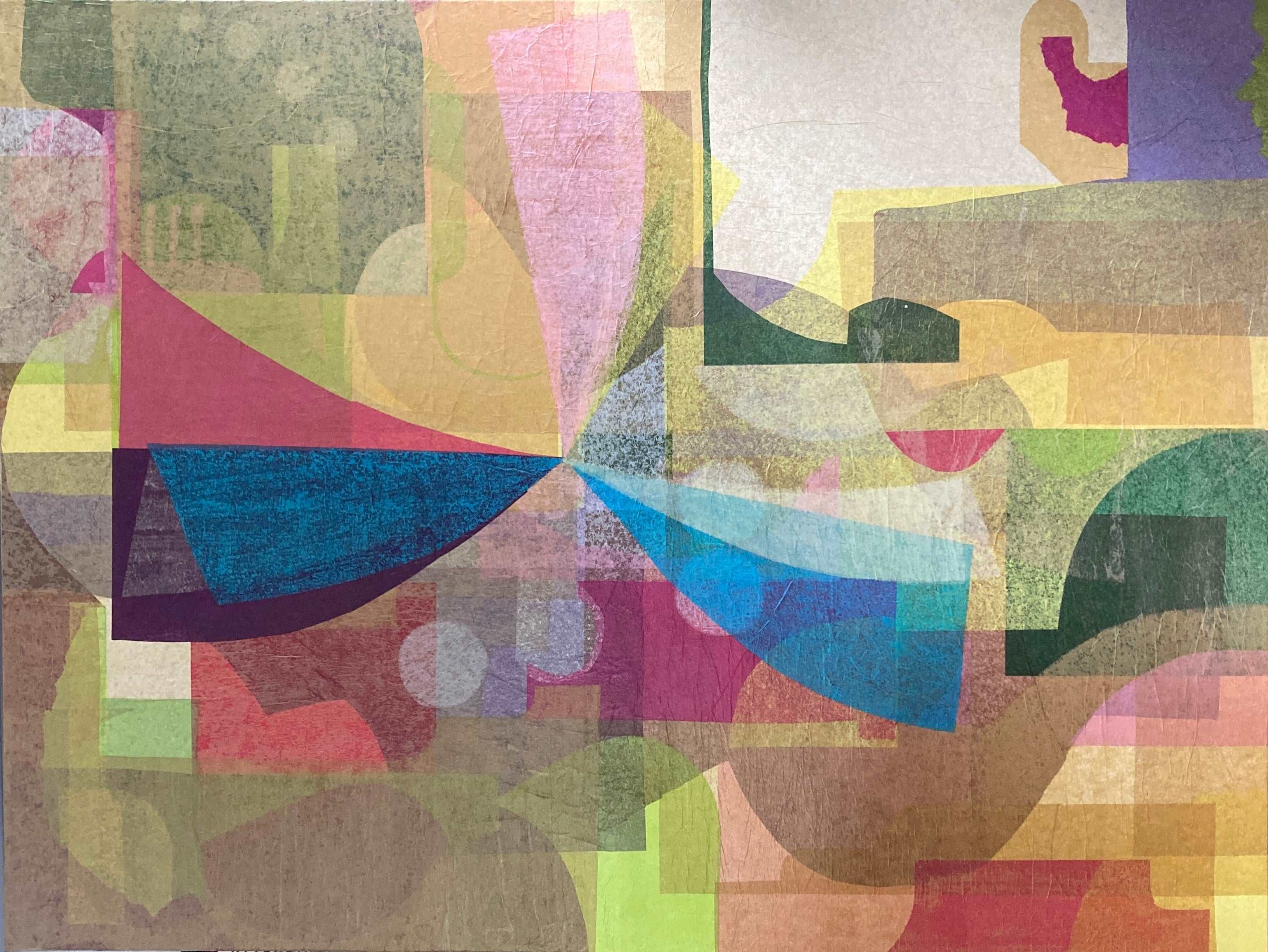 Abstract Geometric Painting 'ALL THE THINGS I DO FOR YOU' Mixed Media on Canvas Rene Vasquez