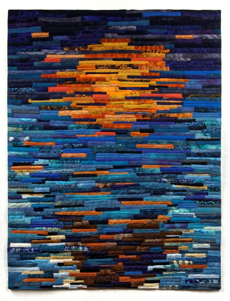 Abstract Art Collage Mixed Media Seascape Voyage - series Ithaka ArtinQuilts - Etsy shop