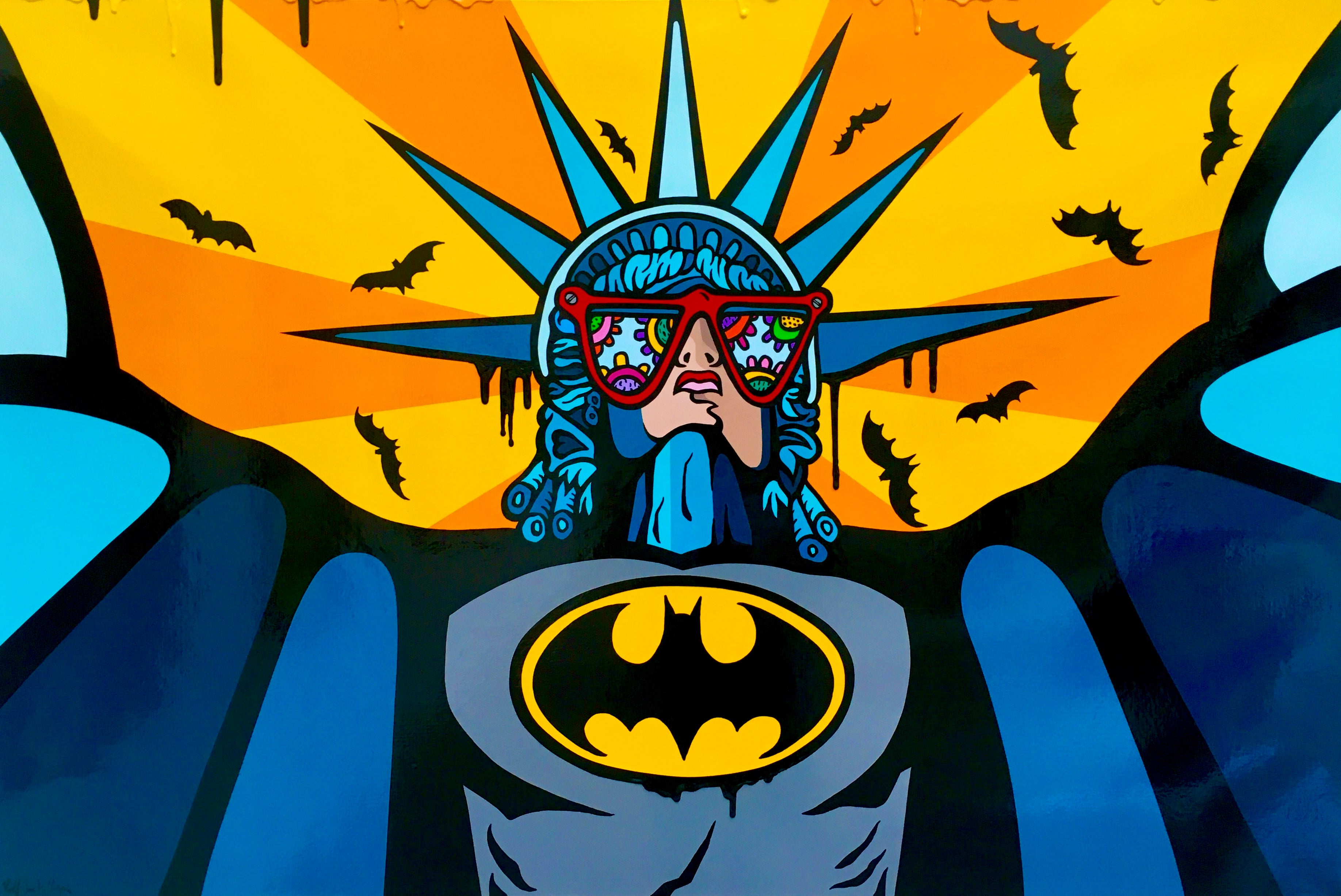 Pop Art 'BATMAN' - Acrylic on Canvas Rolf Saint-Agnès