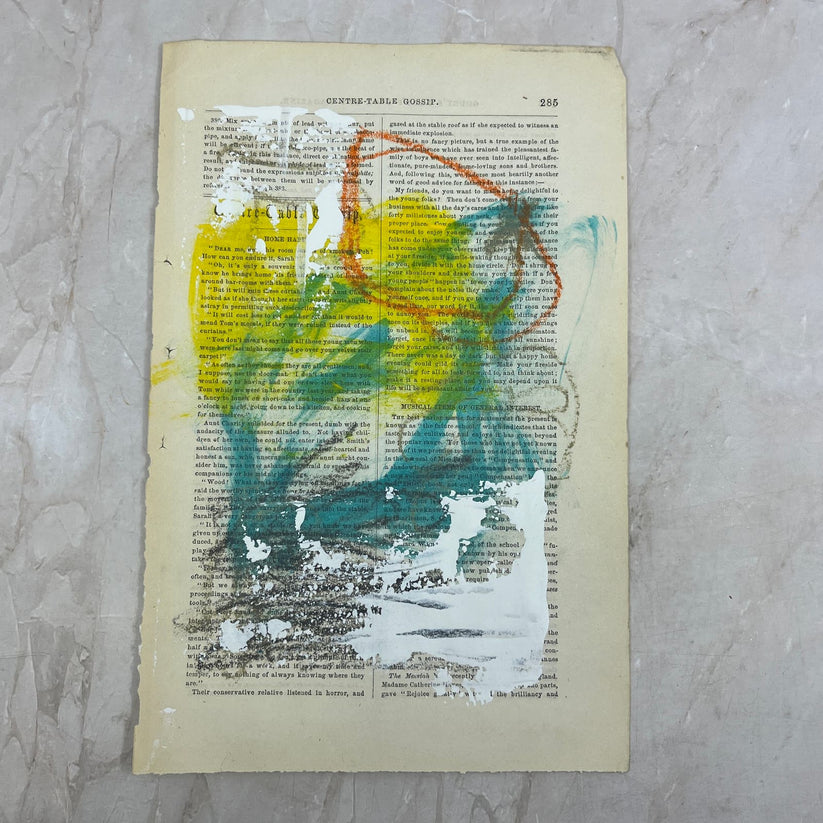 '1861 PAPER SIGNED #23' - Original Mixed Media Abstract Art Painting