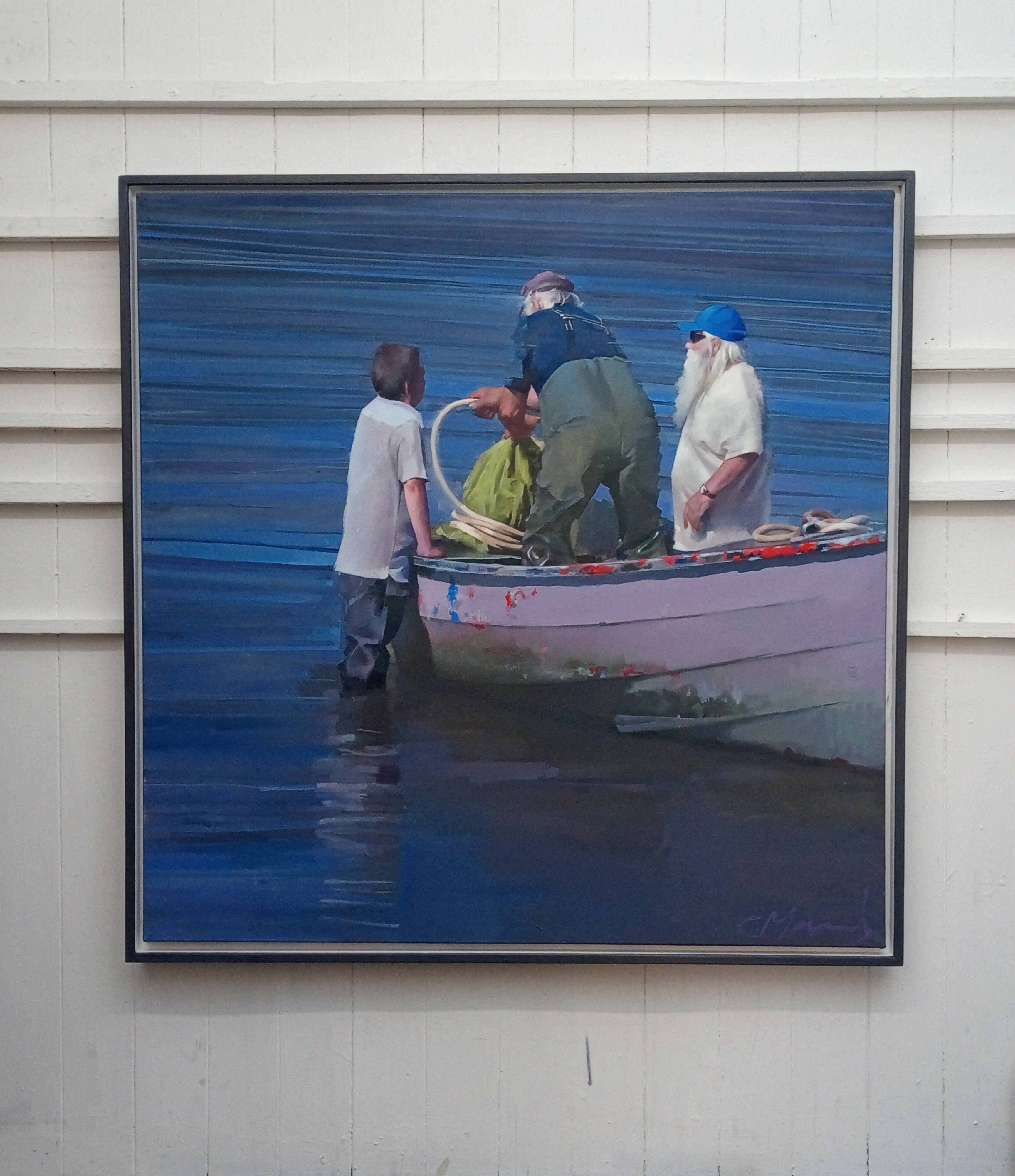 Contemporary Figurative Oil Painting Seascape The Catch Chris Macauley