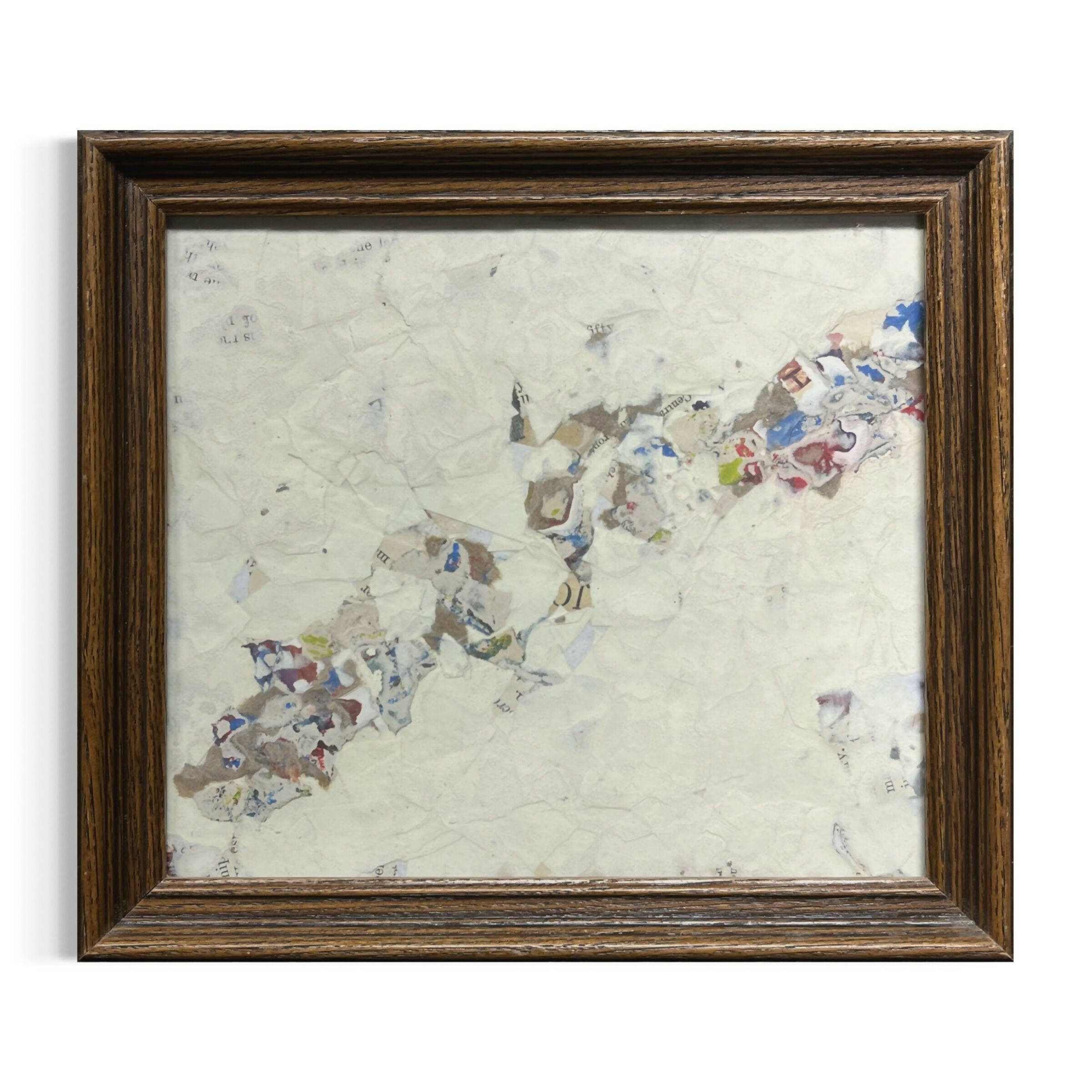 Abstract Collage Contemporary Mixed Media Painting Original Framed Mixed Media Abstract Art Collage 8x9 "Pickled" Sam Lewis