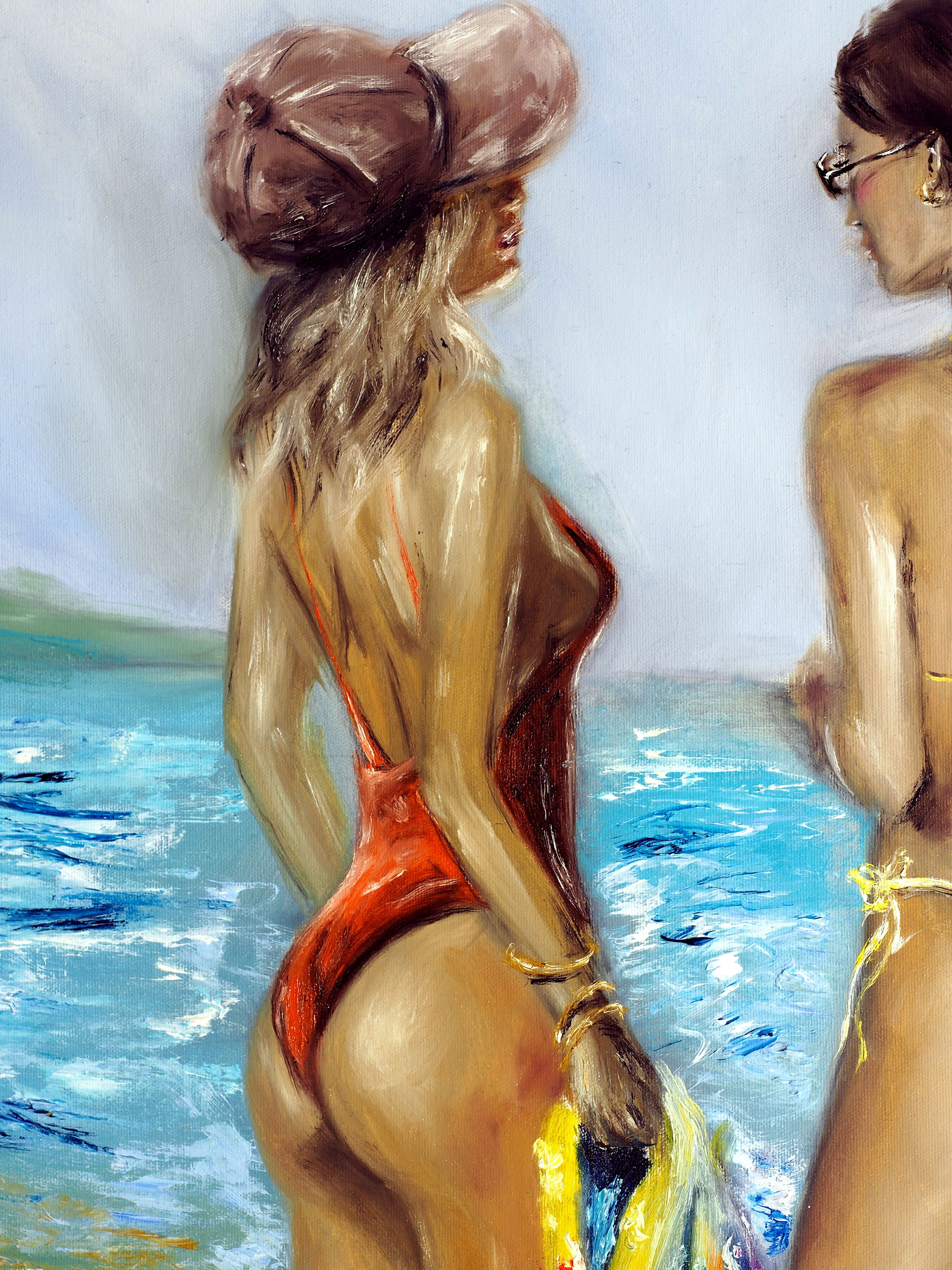 Figurative Oil Painting Seascape At the Beach Ruslana Levandovska